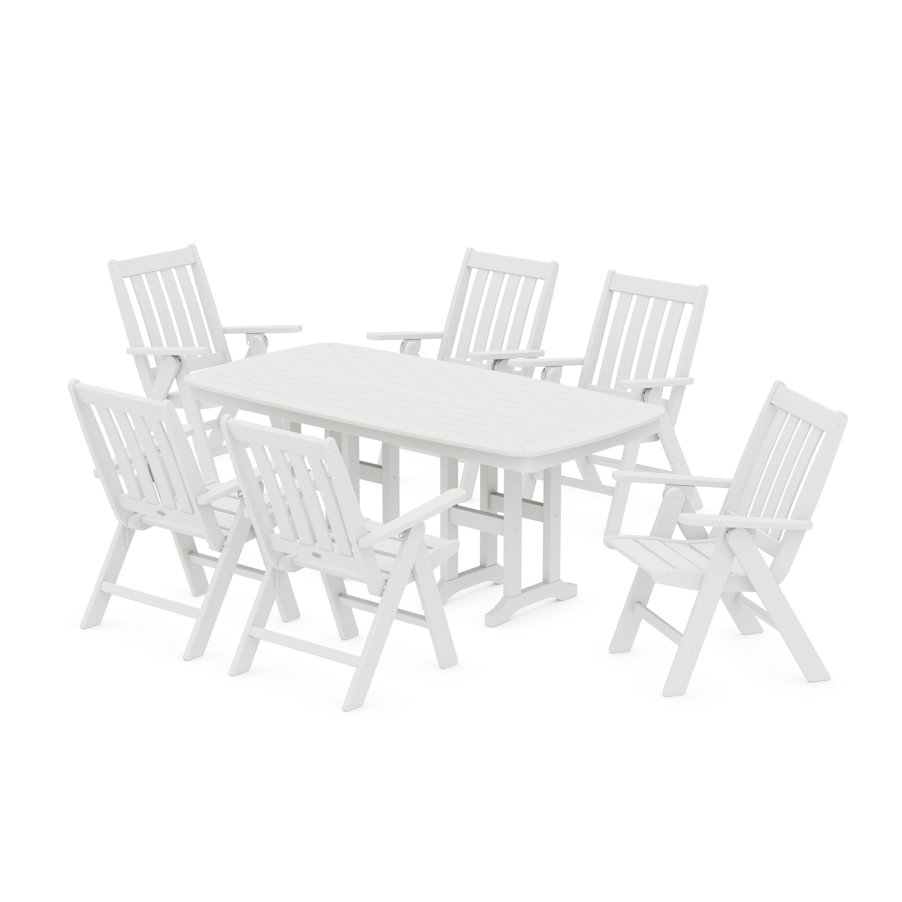 Vineyard Folding Chair 7-Piece Dining Set