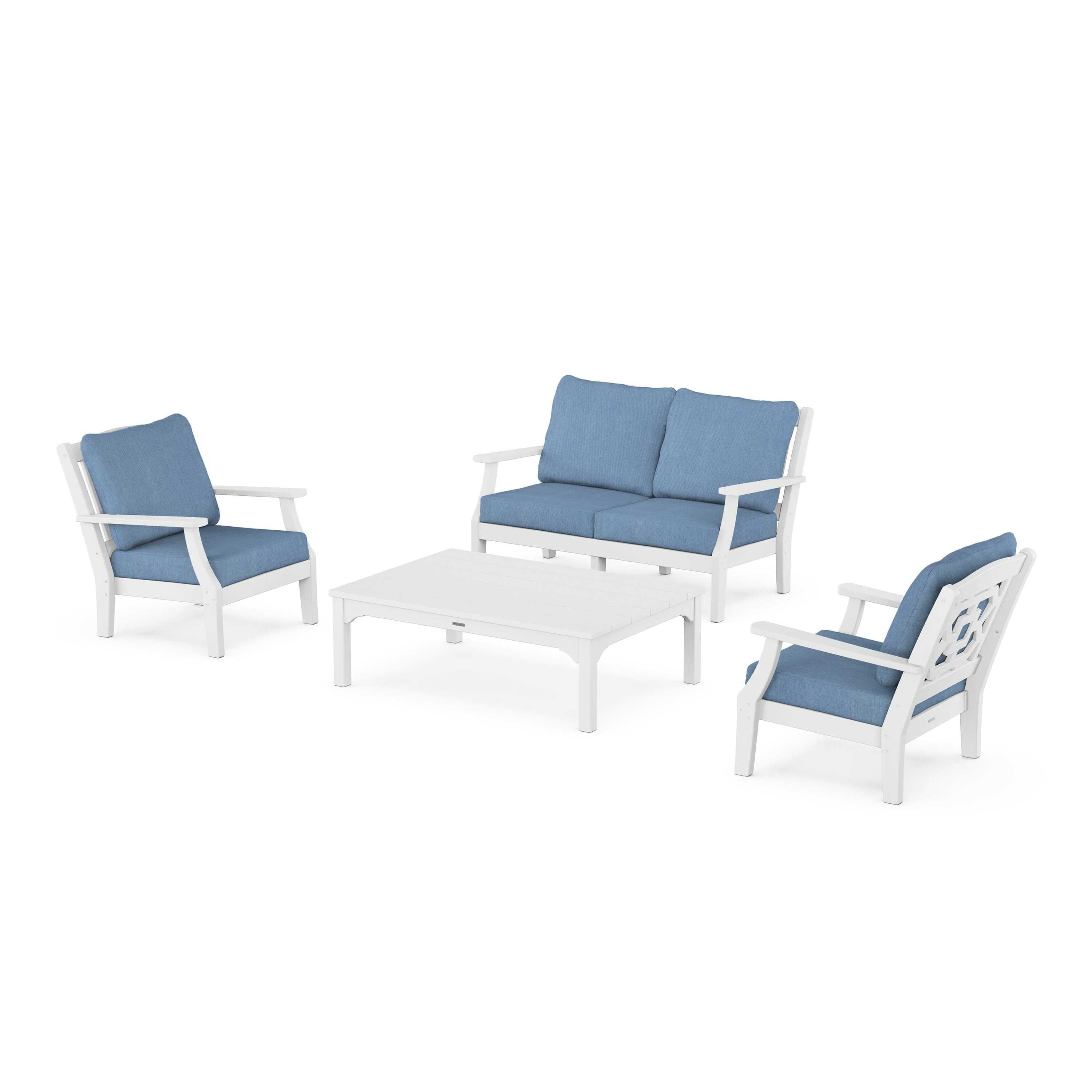 Chinoiserie 4-Piece Deep Seating Set with Loveseat
