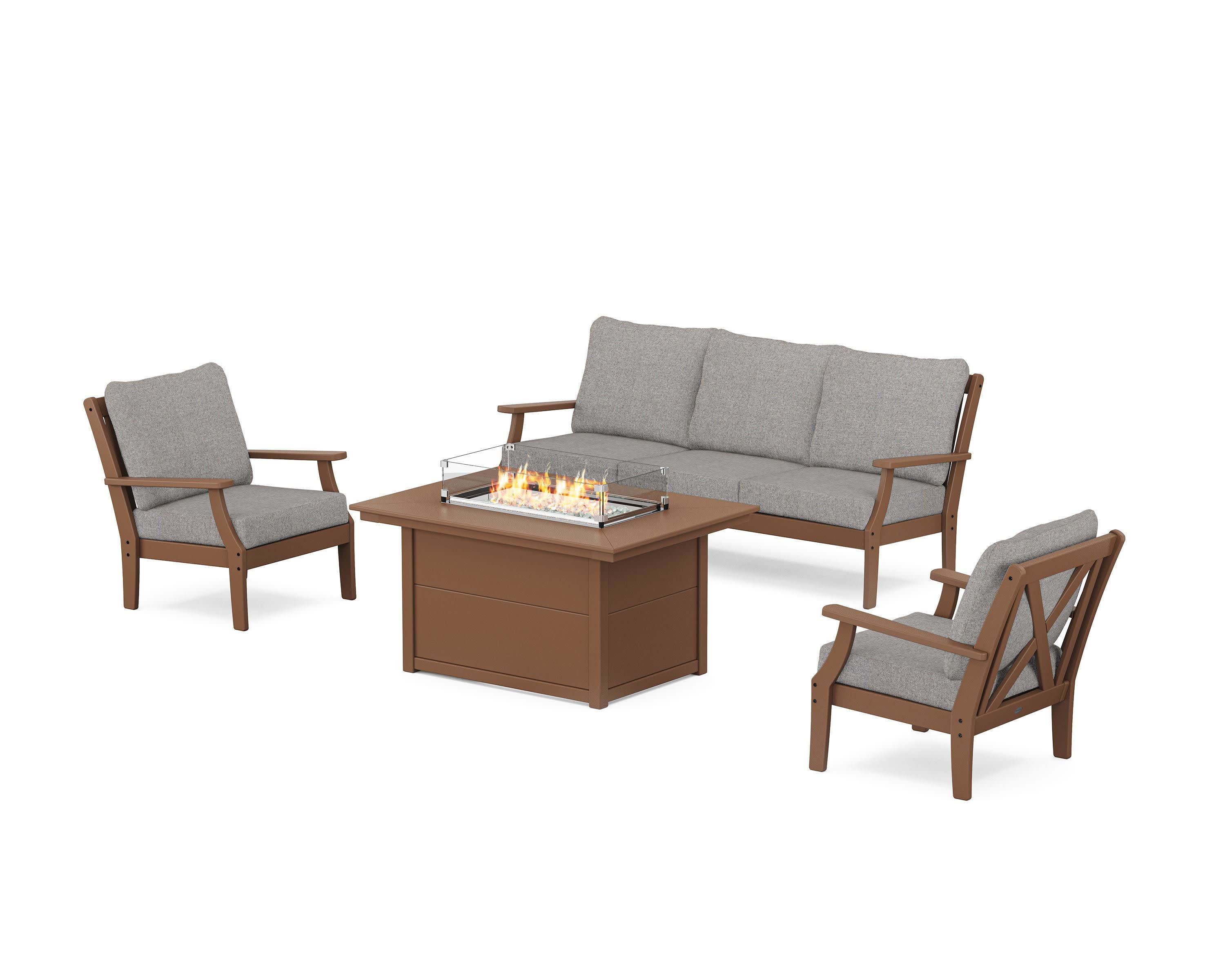 Braxton Deep Seating Fire Pit Table Set