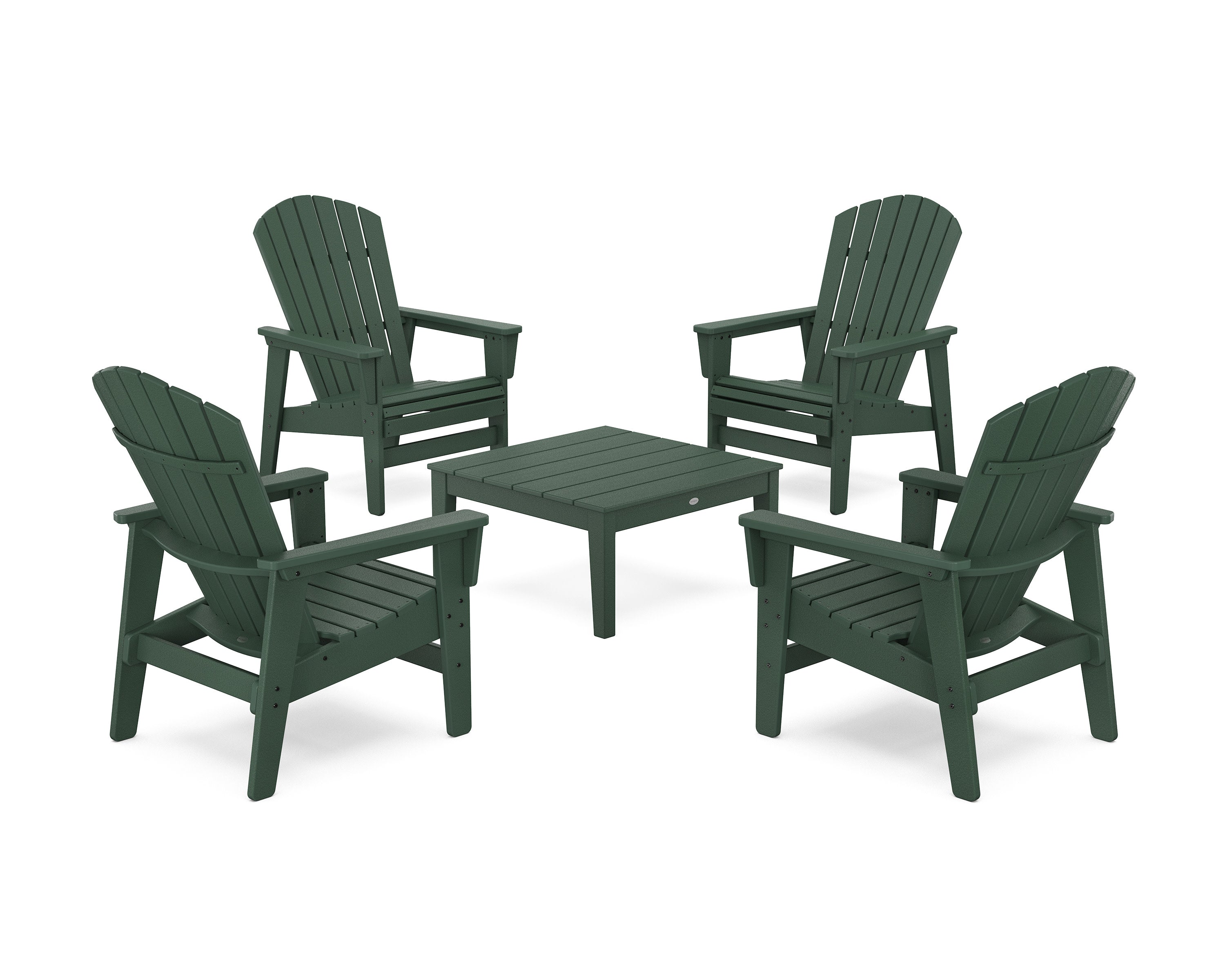 5-Piece Nautical Grand Upright Adirondack Chair Conversation Group
