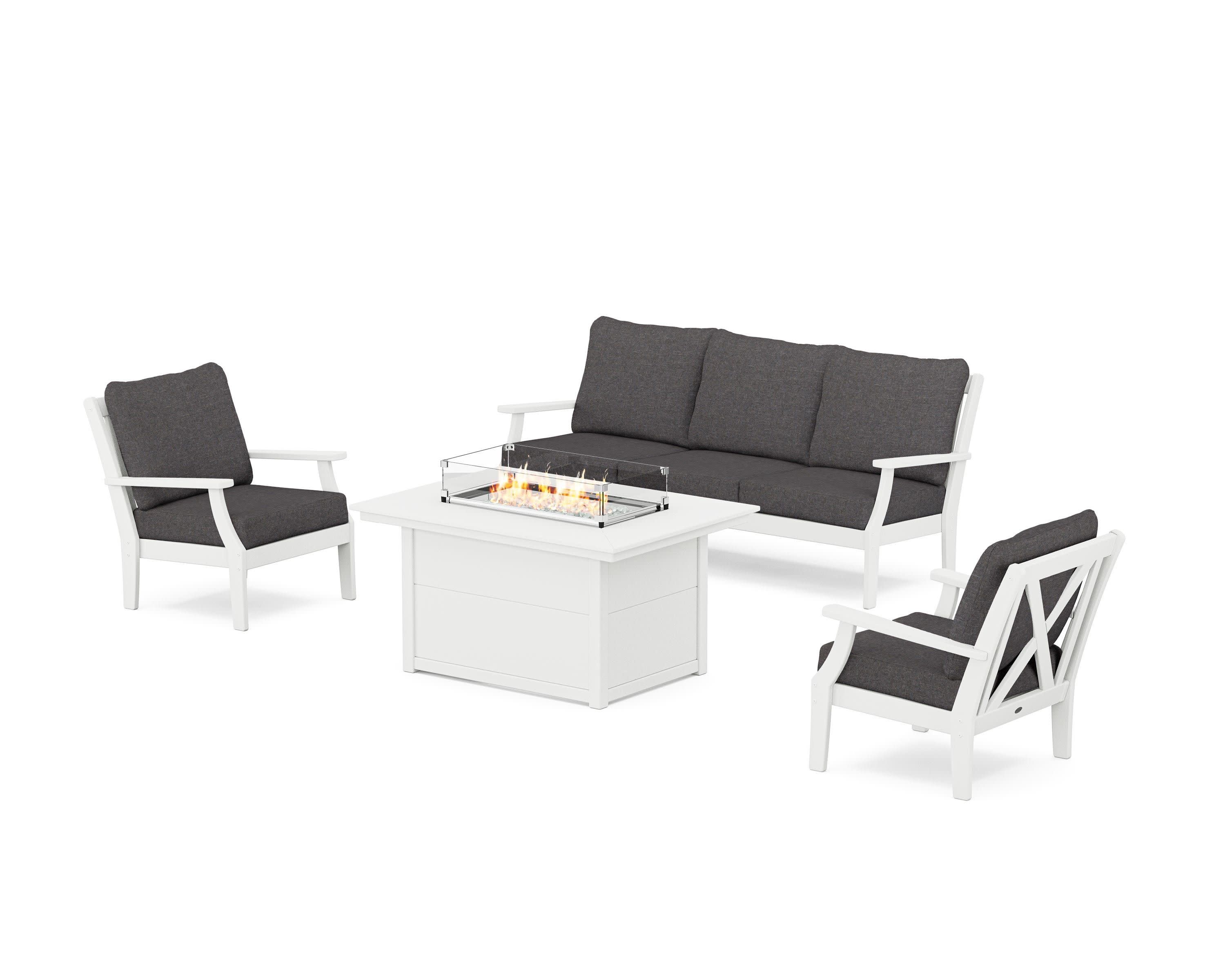 Braxton Deep Seating Fire Pit Table Set