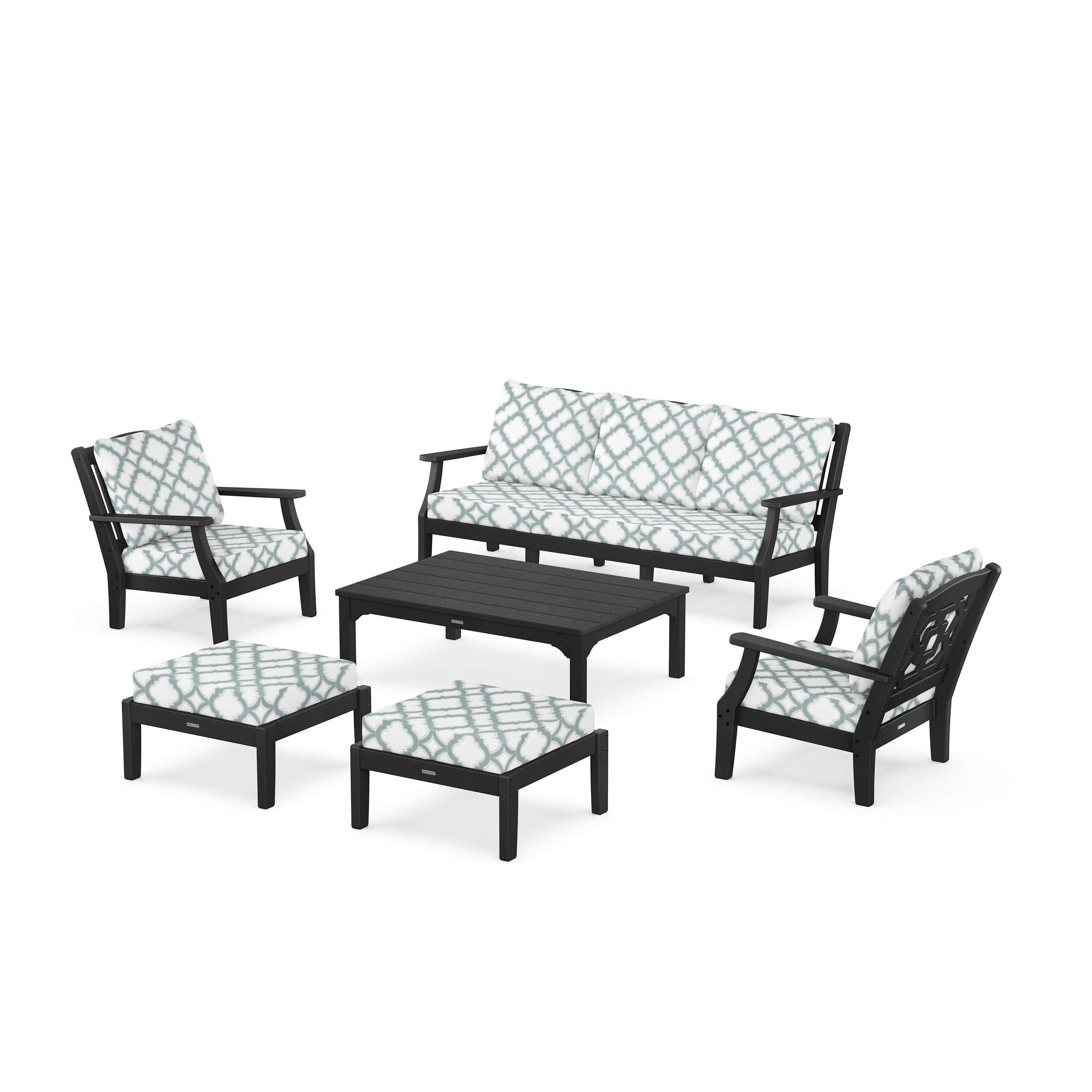 Chinoiserie 6-Piece Lounge Sofa Set