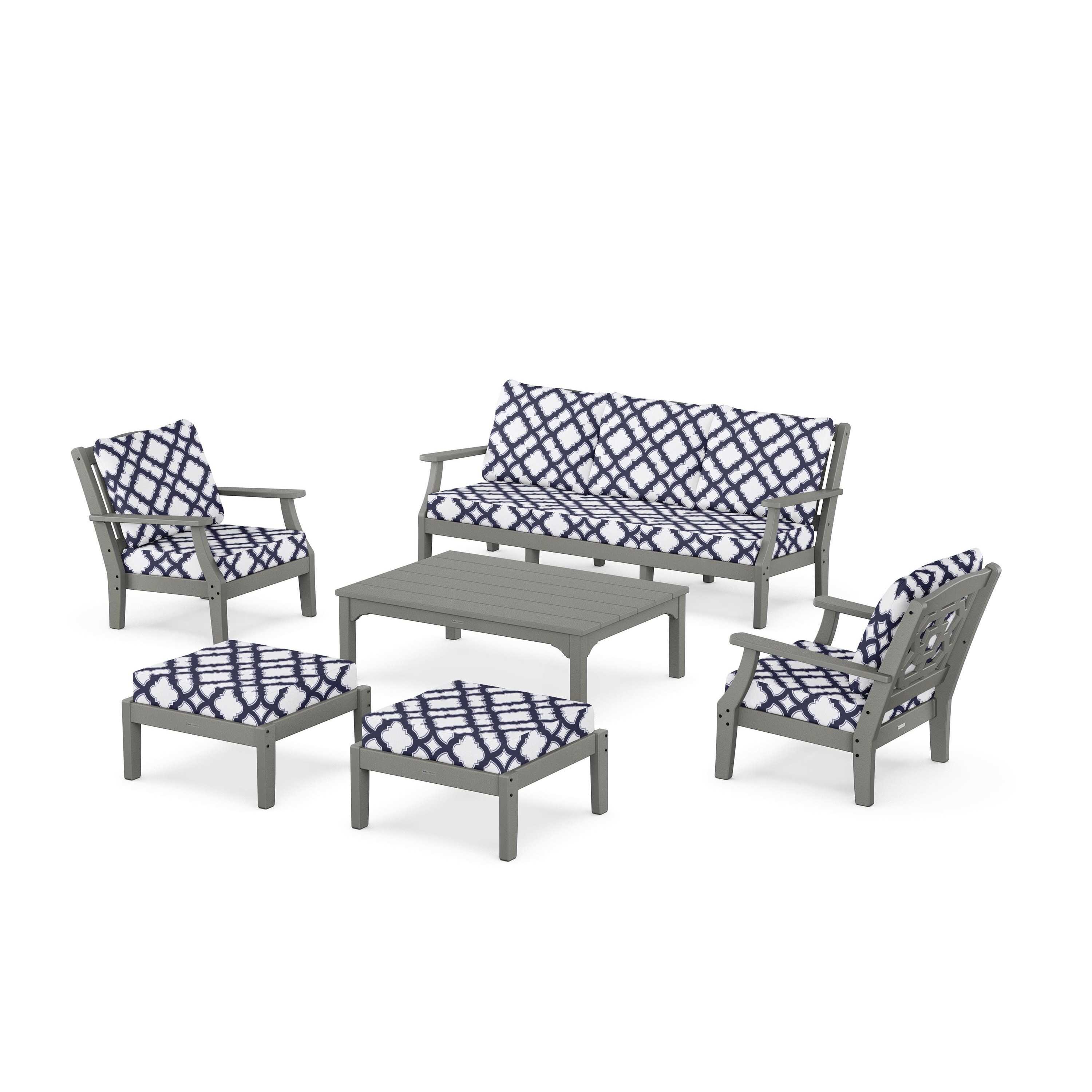 Chinoiserie 6-Piece Lounge Sofa Set