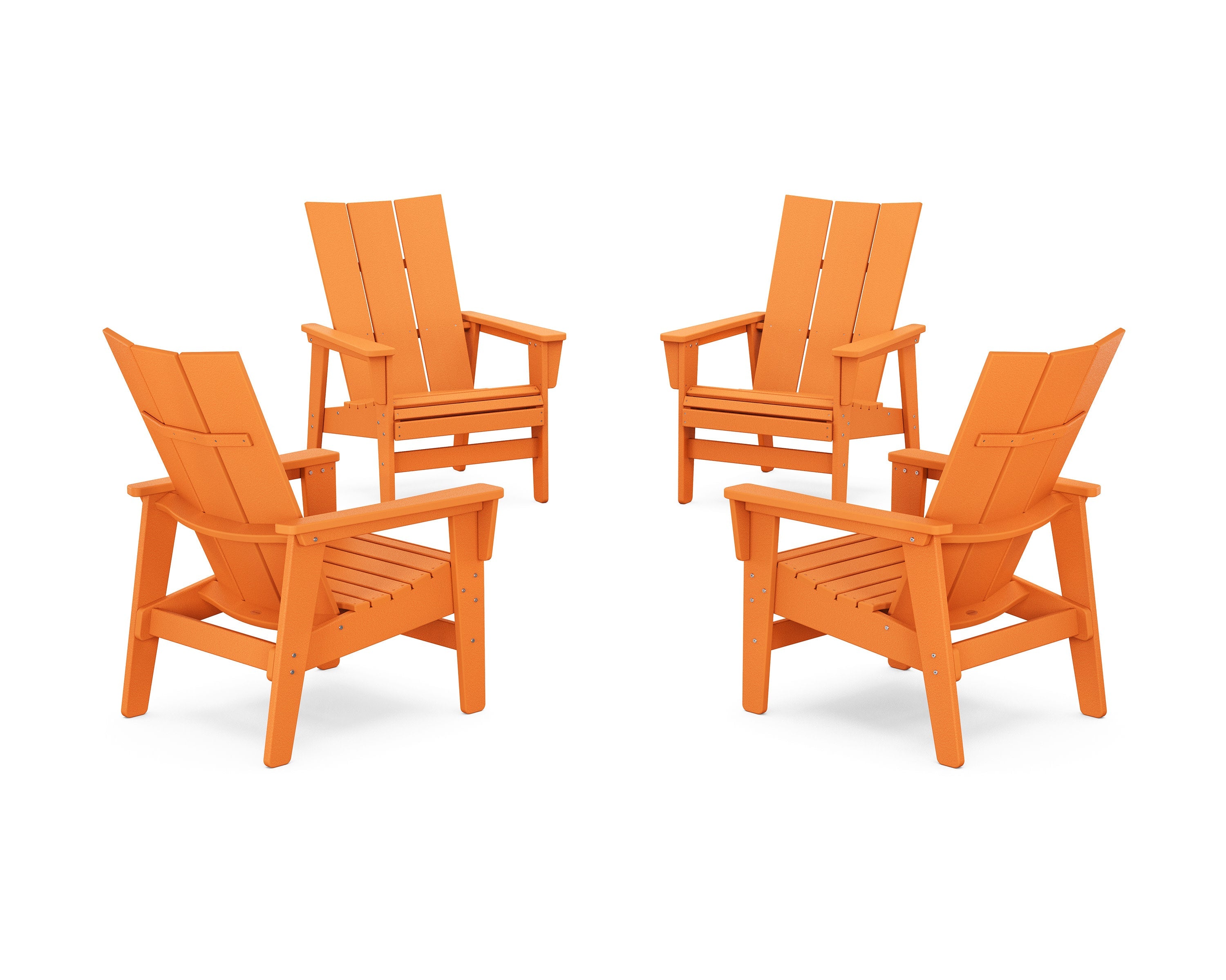 4-Piece Modern Grand Upright Adirondack Chair Conversation Set