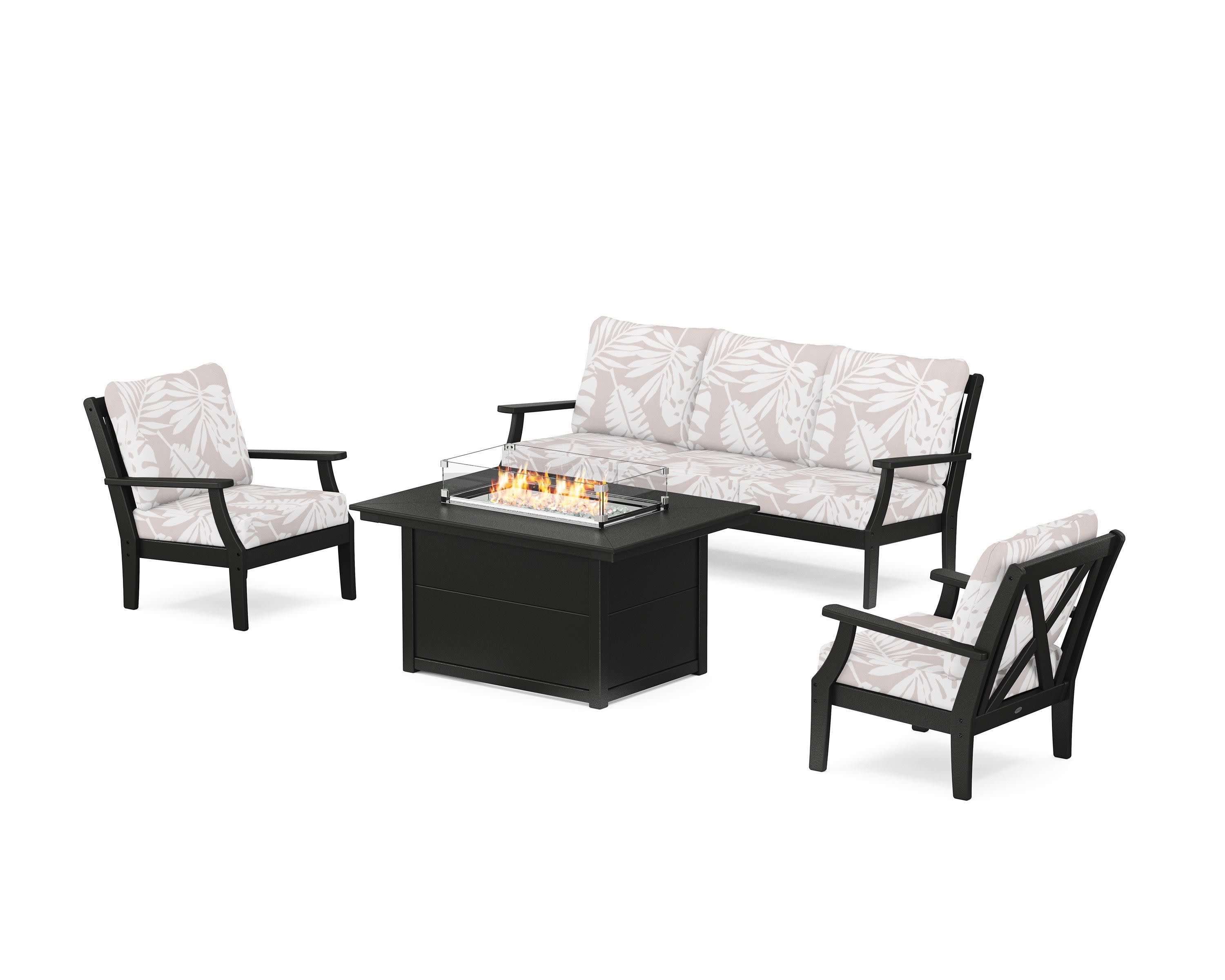Braxton Deep Seating Fire Pit Table Set