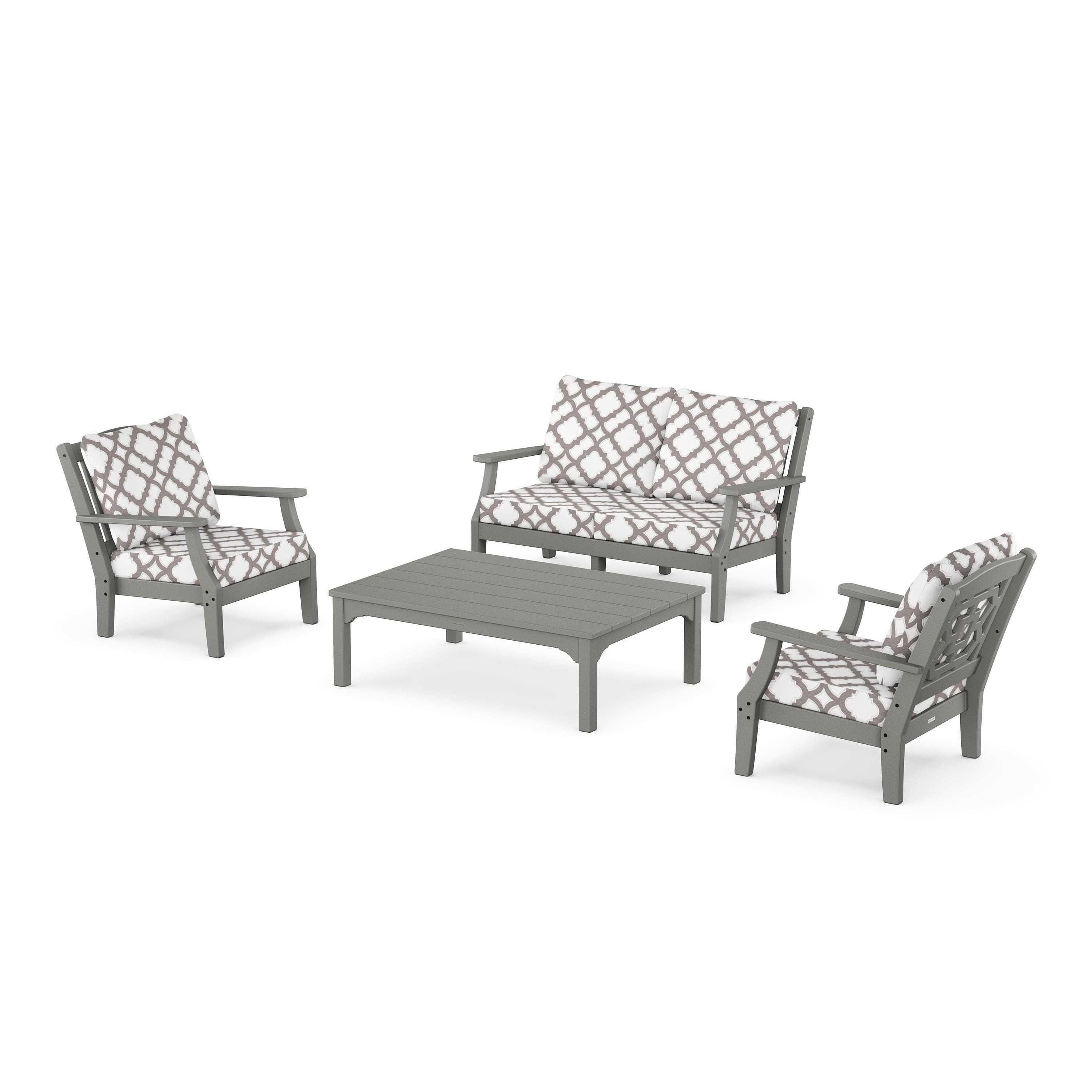 Chinoiserie 4-Piece Deep Seating Set with Loveseat