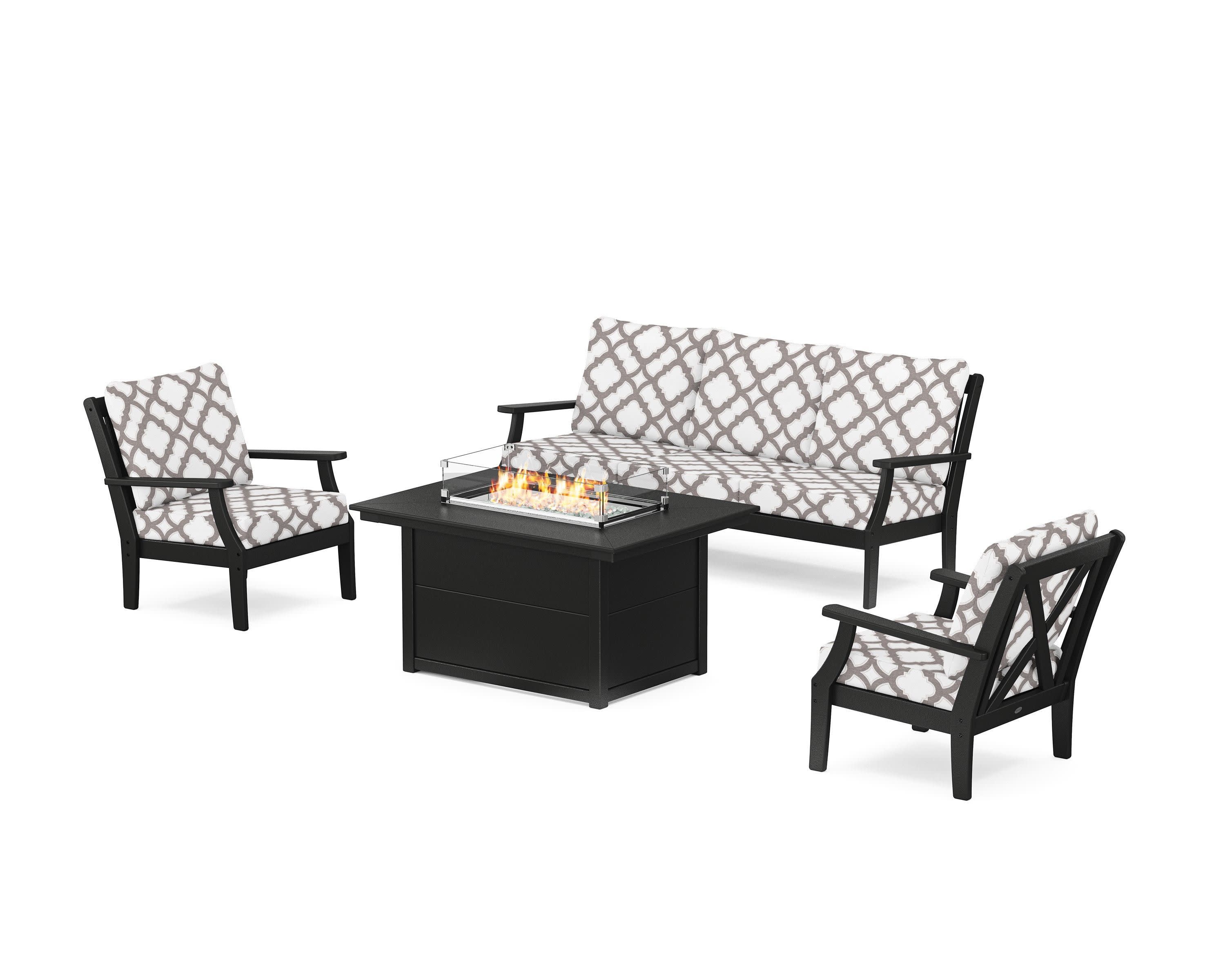 Braxton Deep Seating Fire Pit Table Set