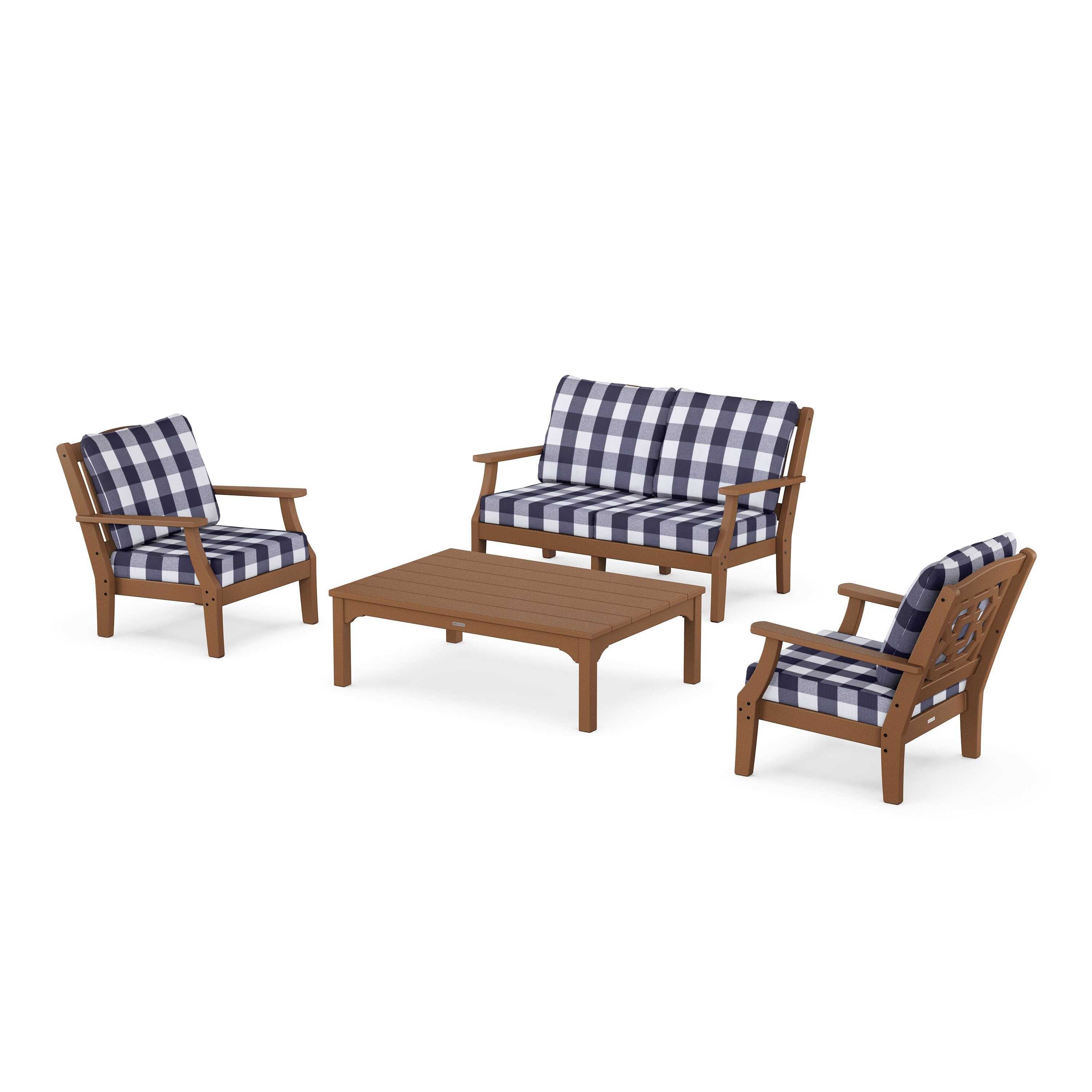 Chinoiserie 4-Piece Deep Seating Set with Loveseat