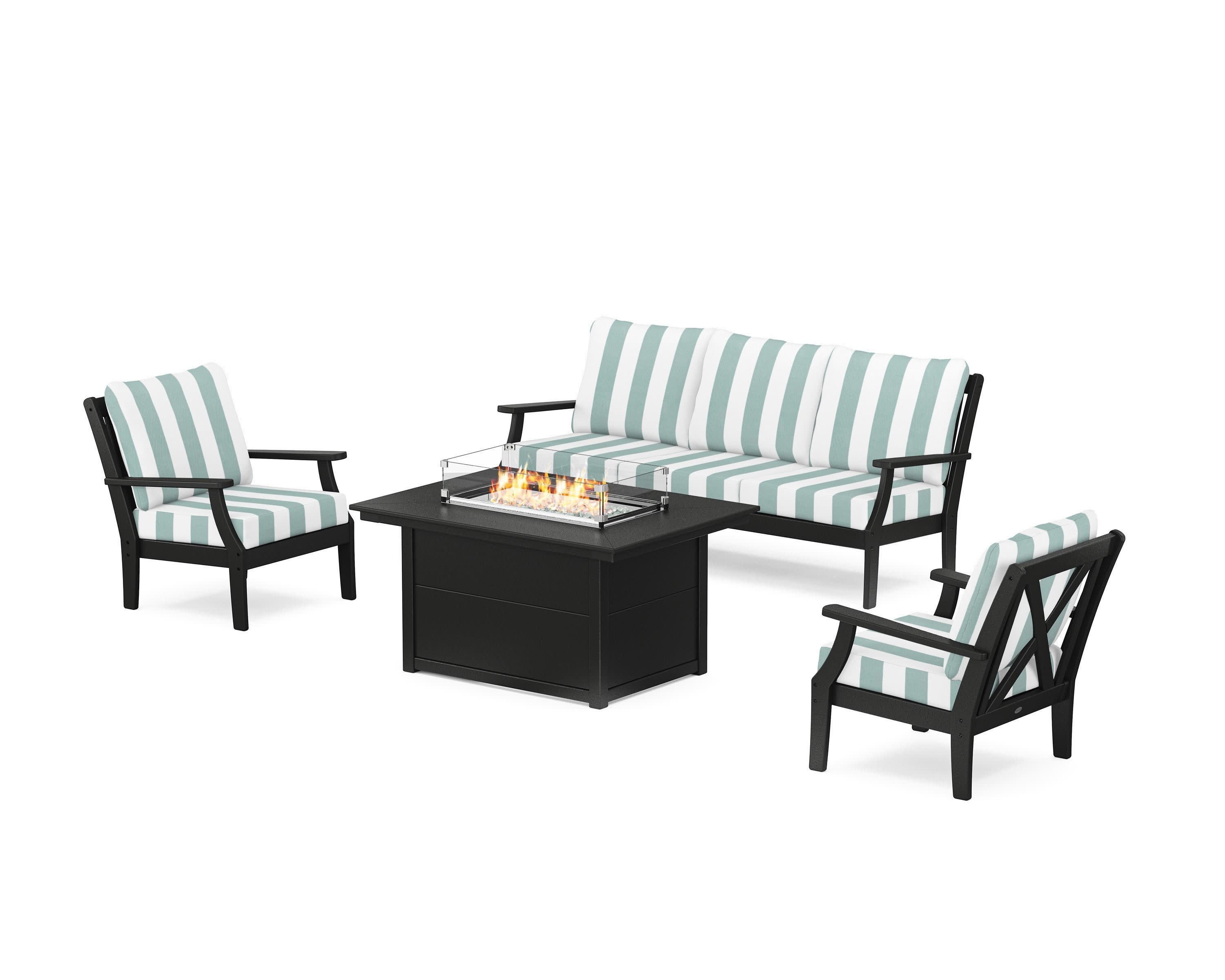 Braxton Deep Seating Fire Pit Table Set