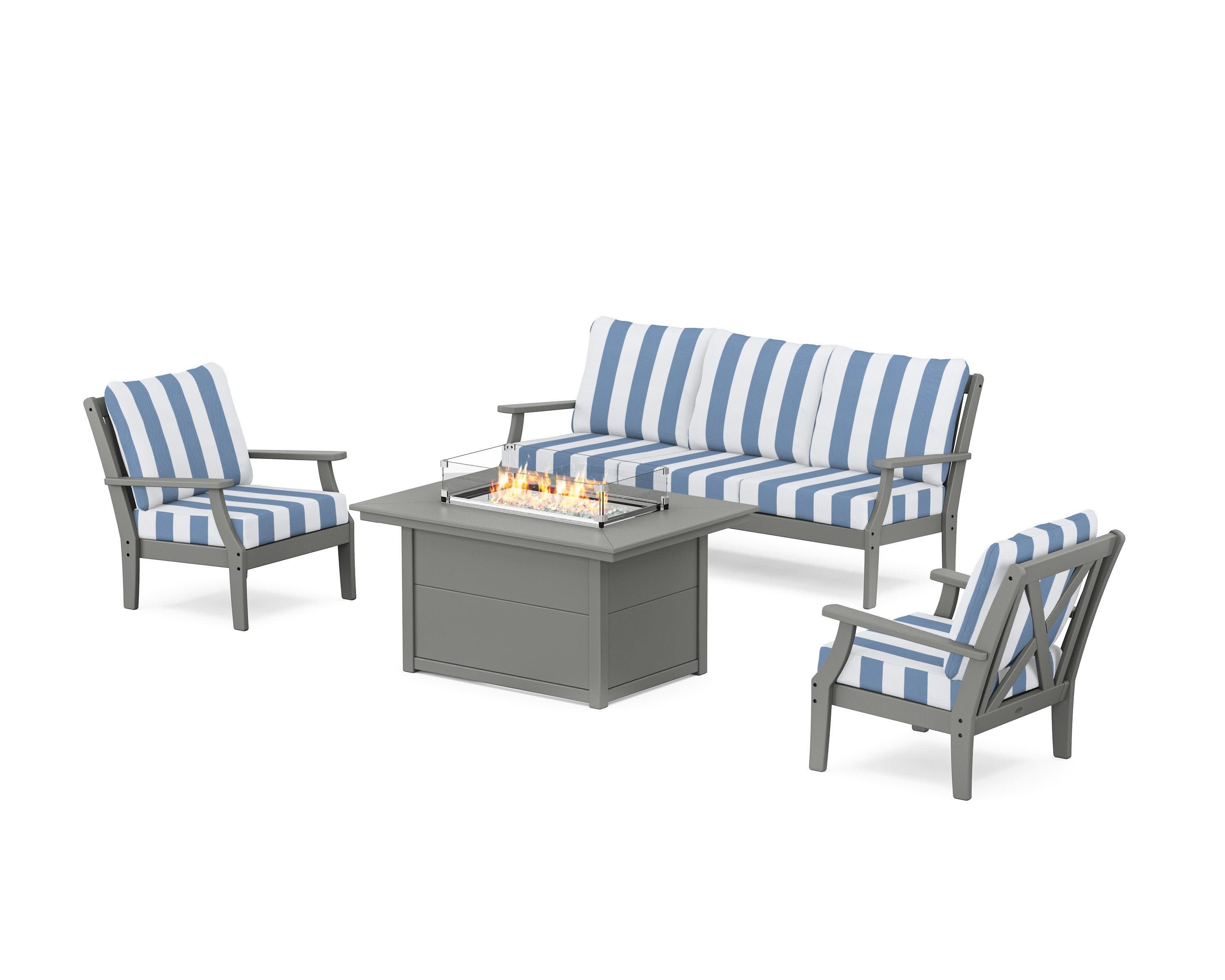 Braxton Deep Seating Fire Pit Table Set