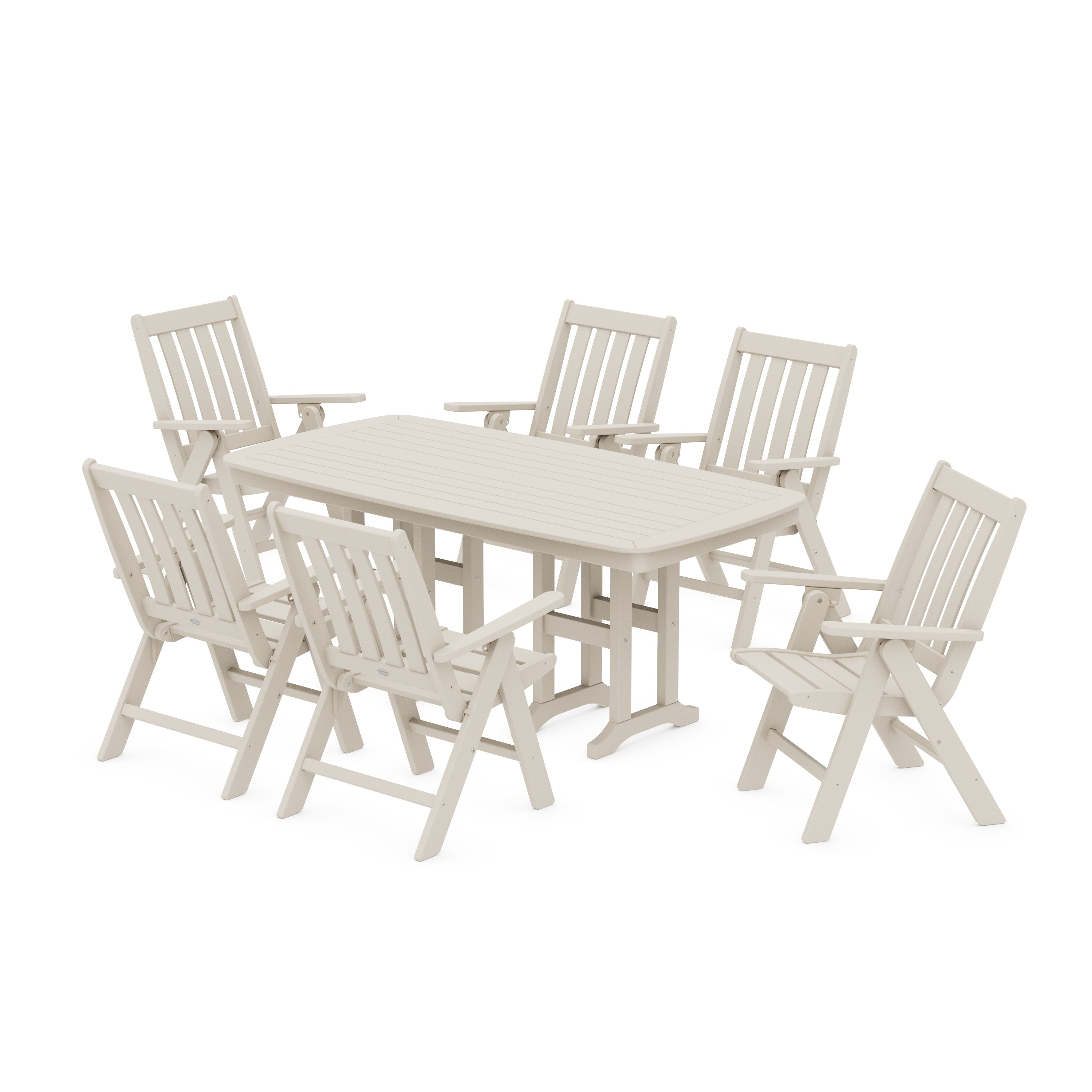 Vineyard Folding Chair 7-Piece Dining Set
