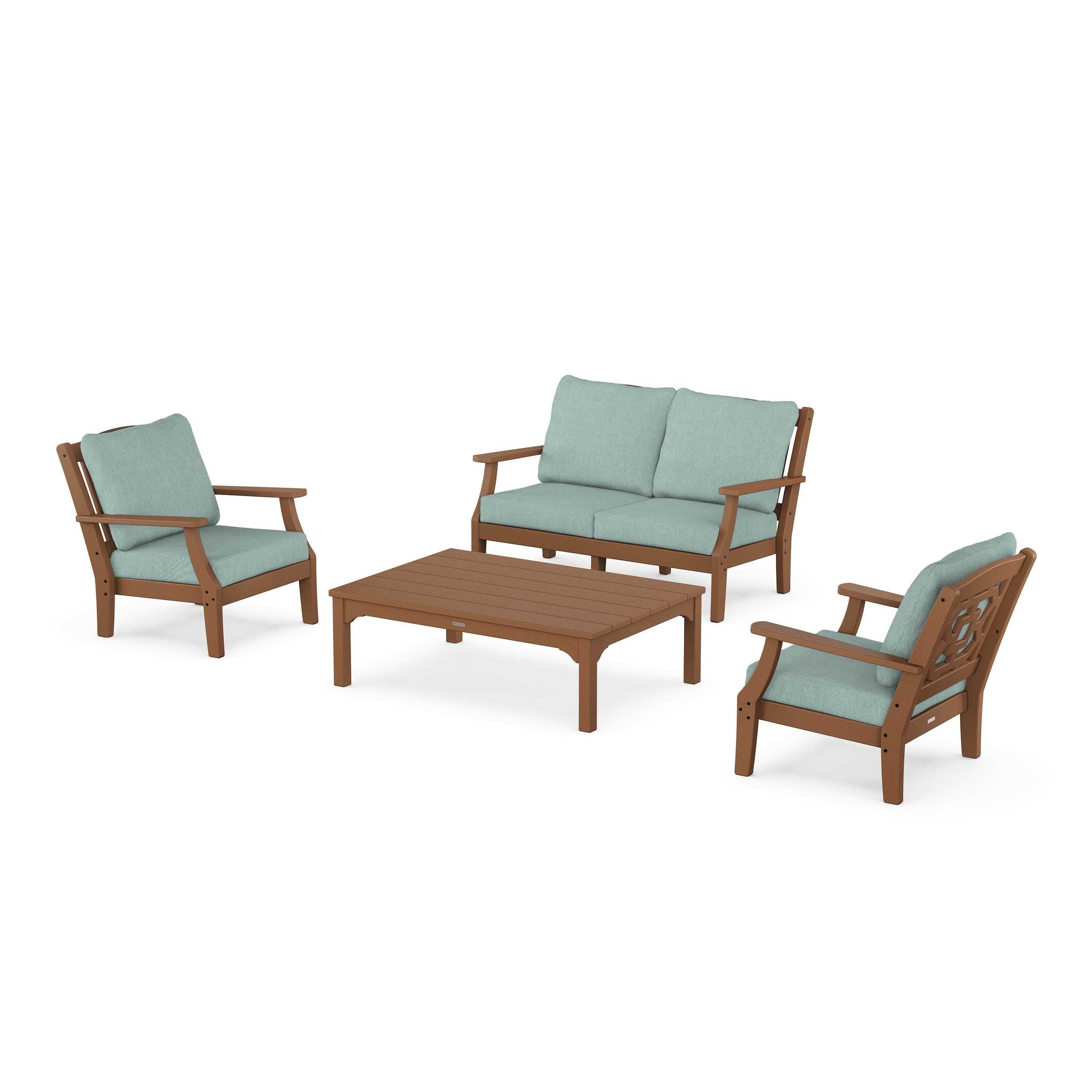 Chinoiserie 4-Piece Deep Seating Set with Loveseat