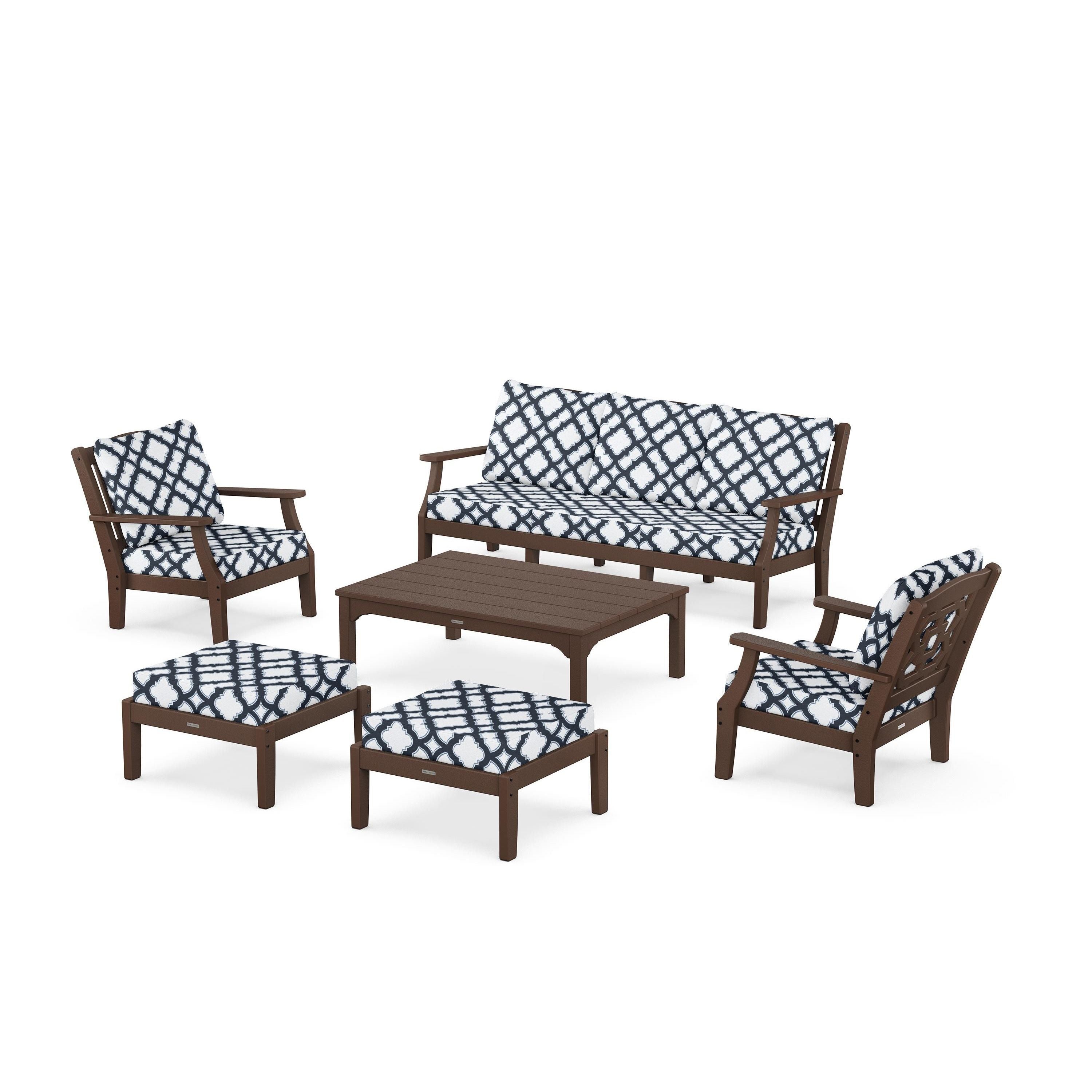 Chinoiserie 6-Piece Lounge Sofa Set