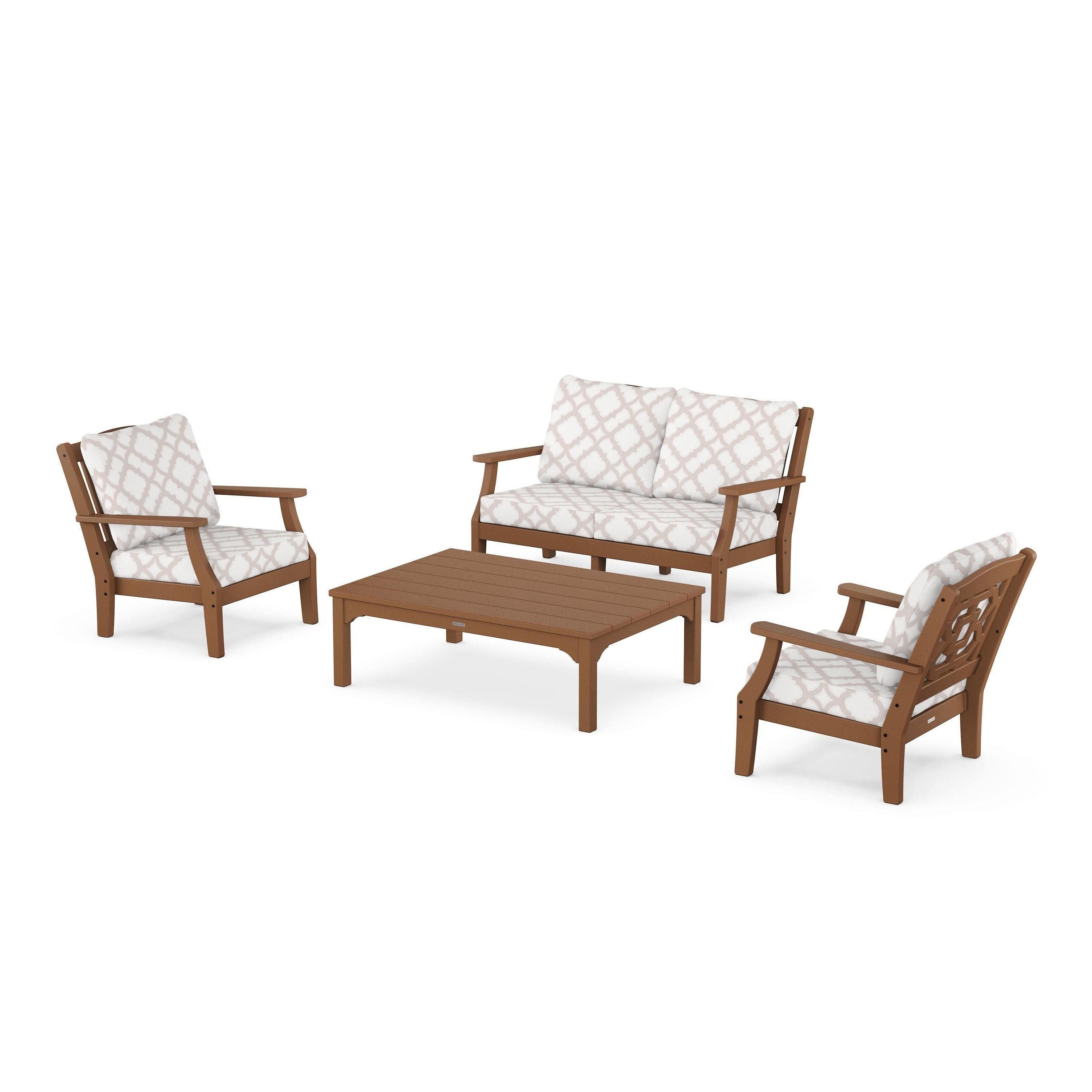 Chinoiserie 4-Piece Deep Seating Set with Loveseat