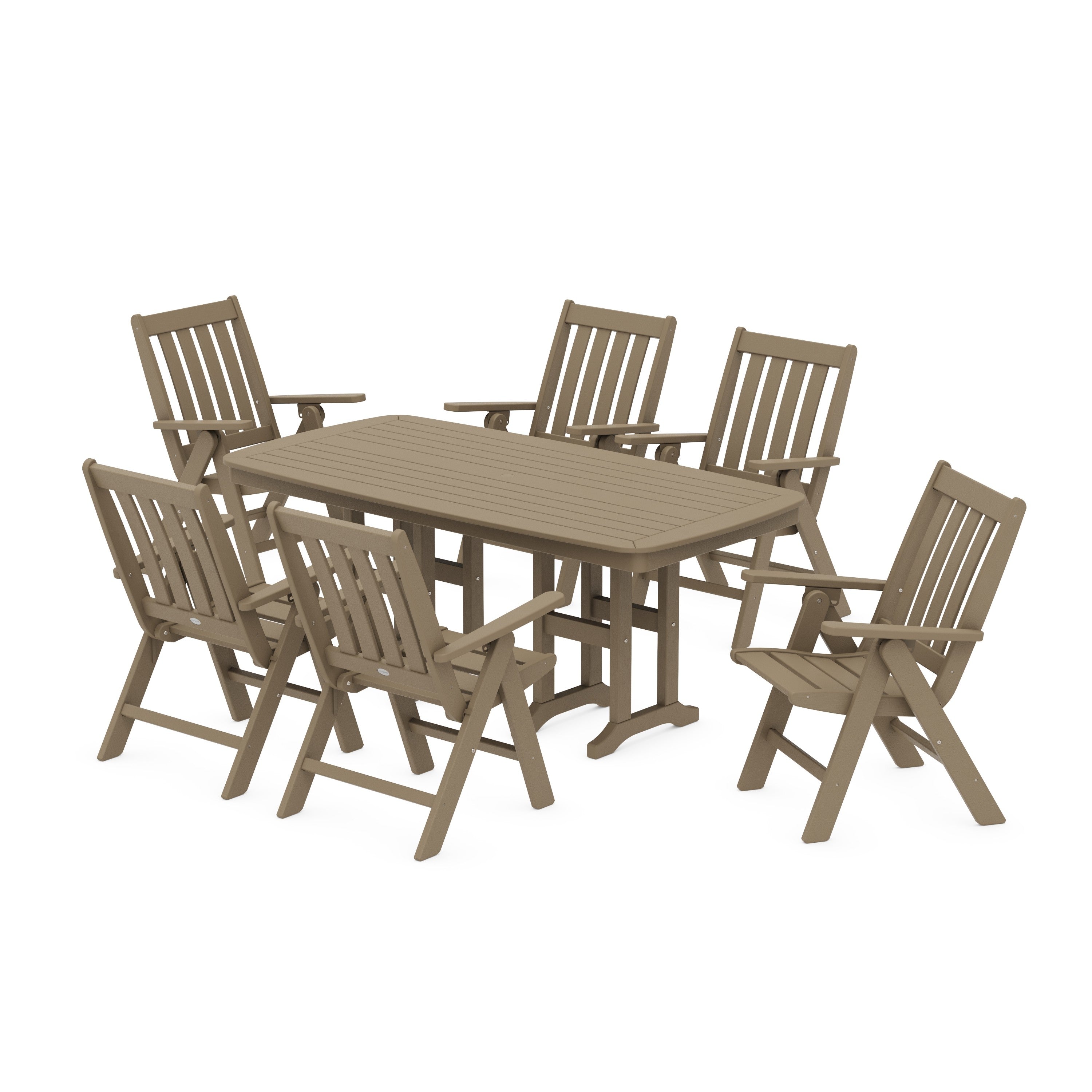 Vineyard Folding Chair 7-Piece Dining Set
