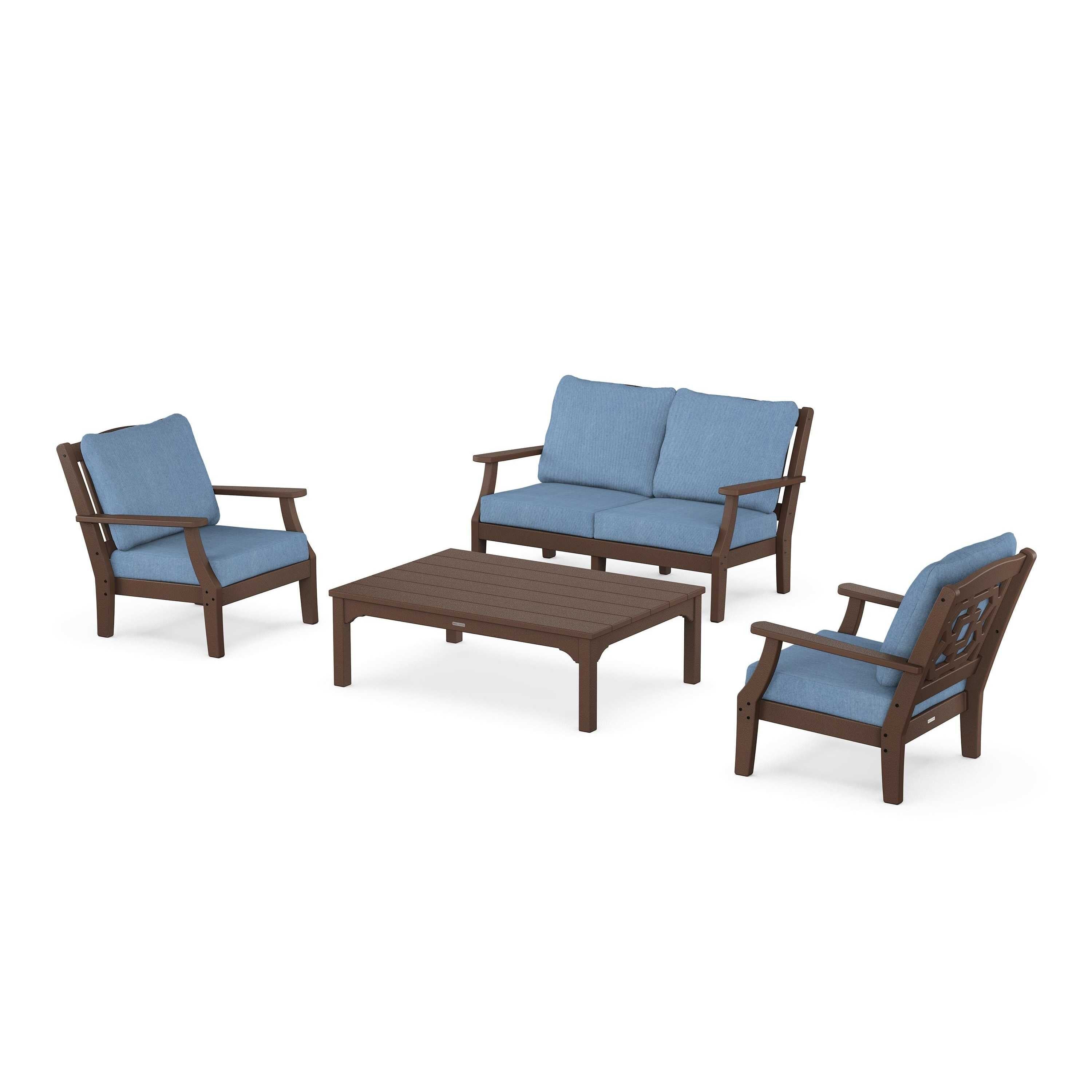 Chinoiserie 4-Piece Deep Seating Set with Loveseat