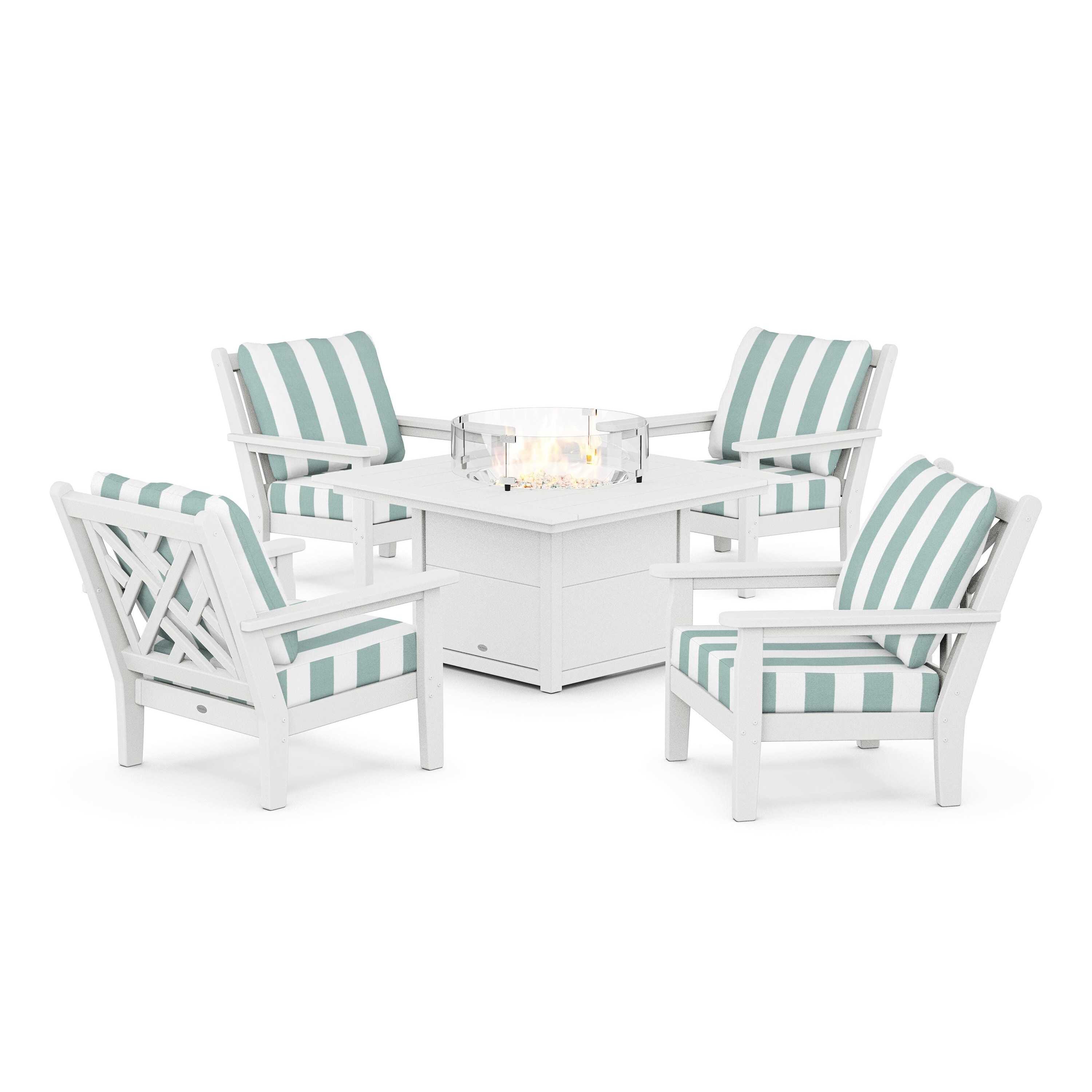 Chippendale 5-Piece Deep Seating Set with Fire Pit Table