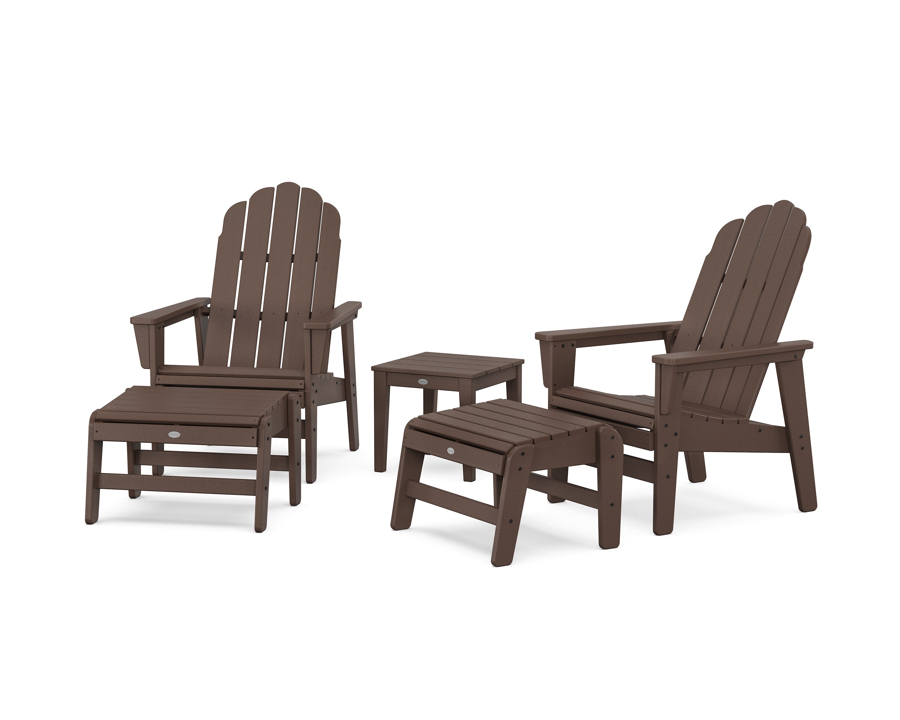 5-Piece Vineyard Grand Upright Adirondack Set with Ottomans and Side Table