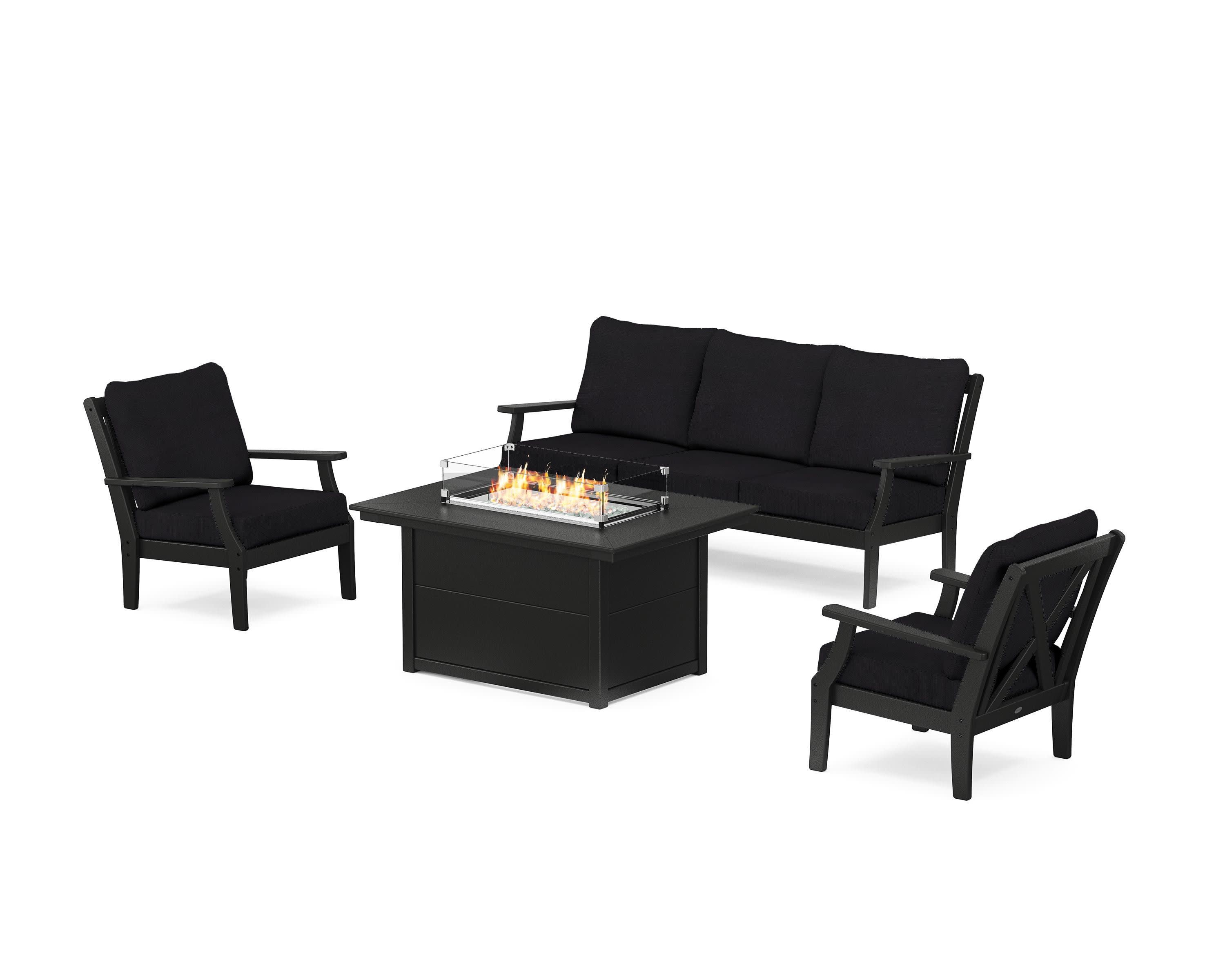 Braxton Deep Seating Fire Pit Table Set