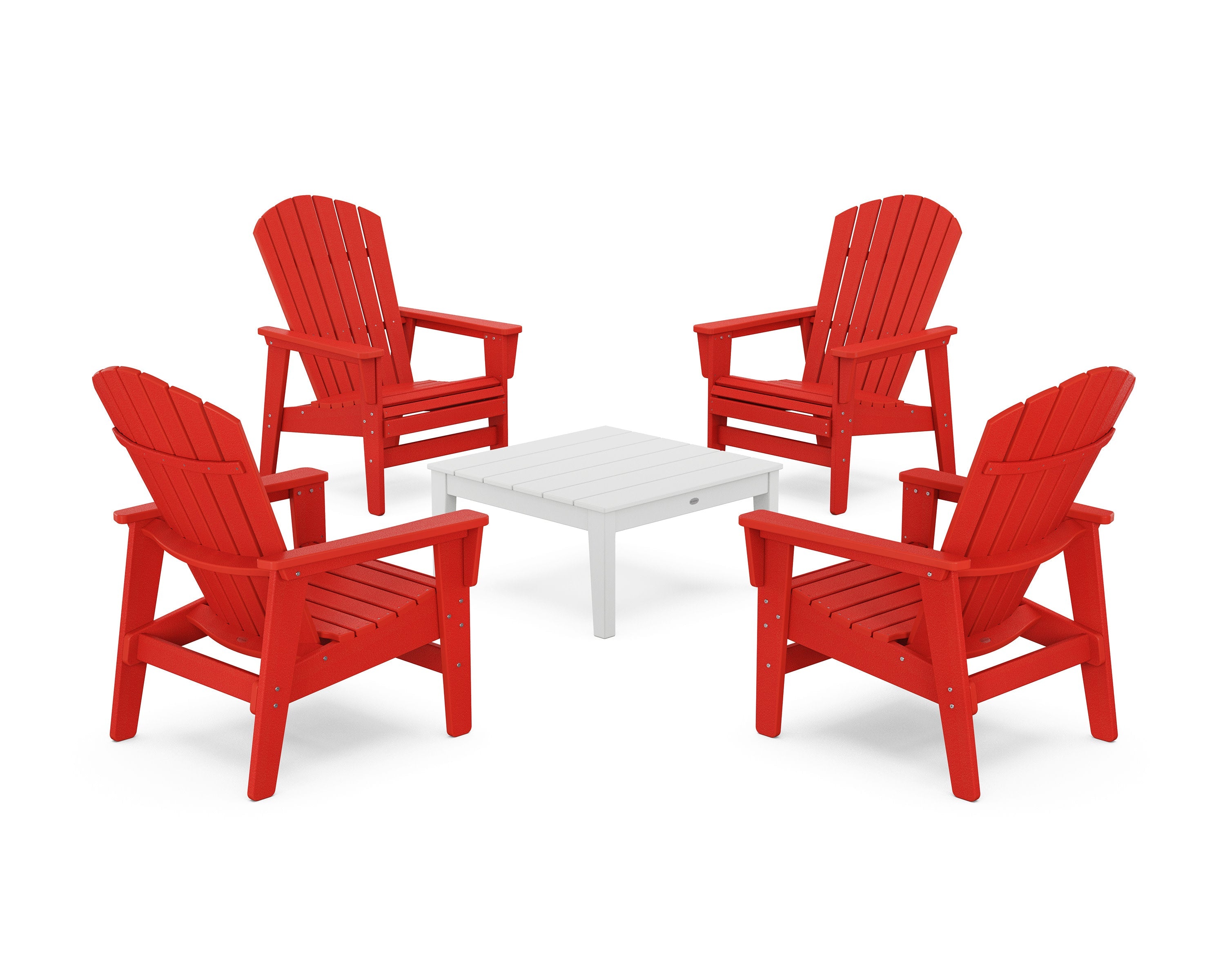 5-Piece Nautical Grand Upright Adirondack Chair Conversation Group