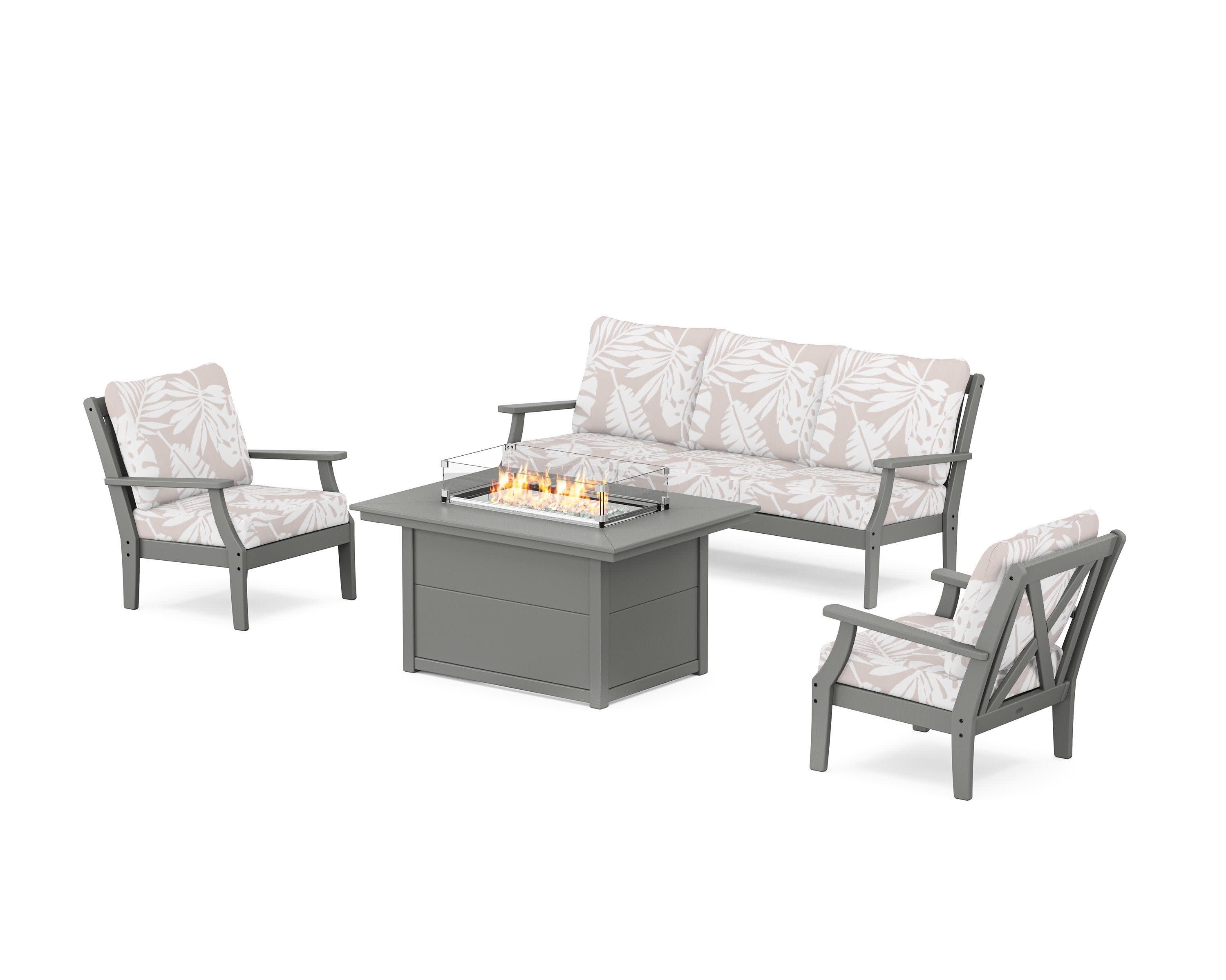 Braxton Deep Seating Fire Pit Table Set
