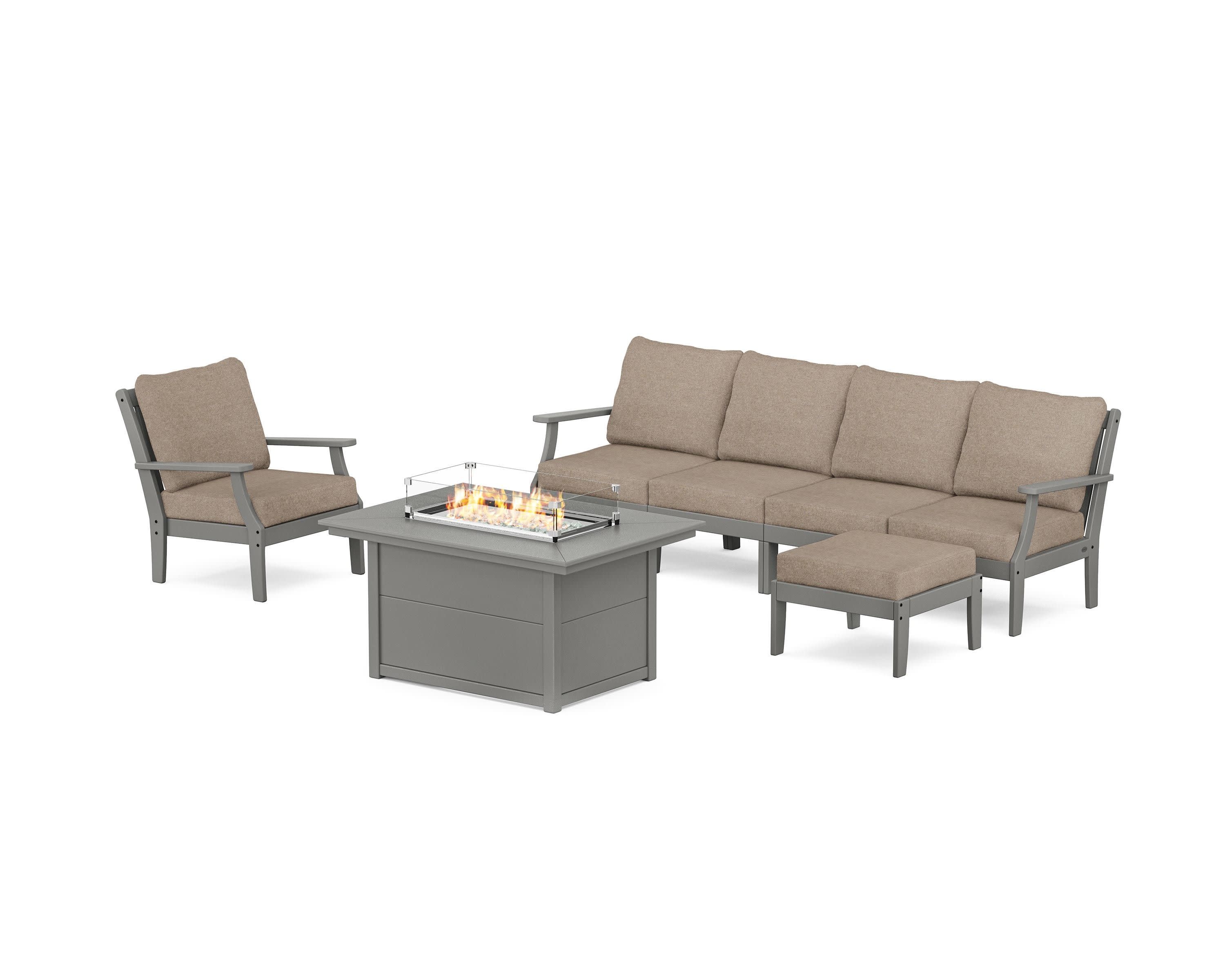 Braxton Sectional Lounge and Fire Pit Set