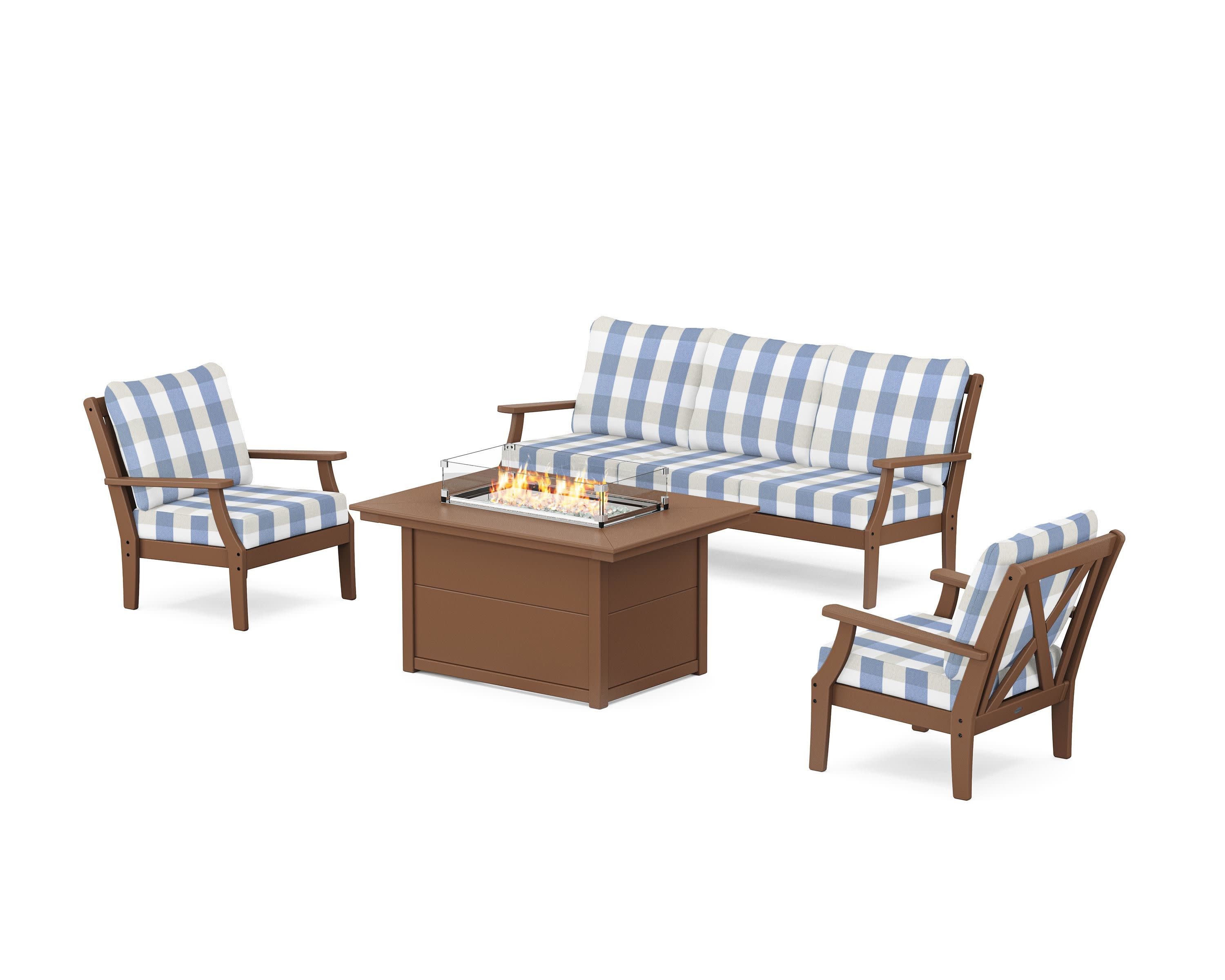 Braxton Deep Seating Fire Pit Table Set