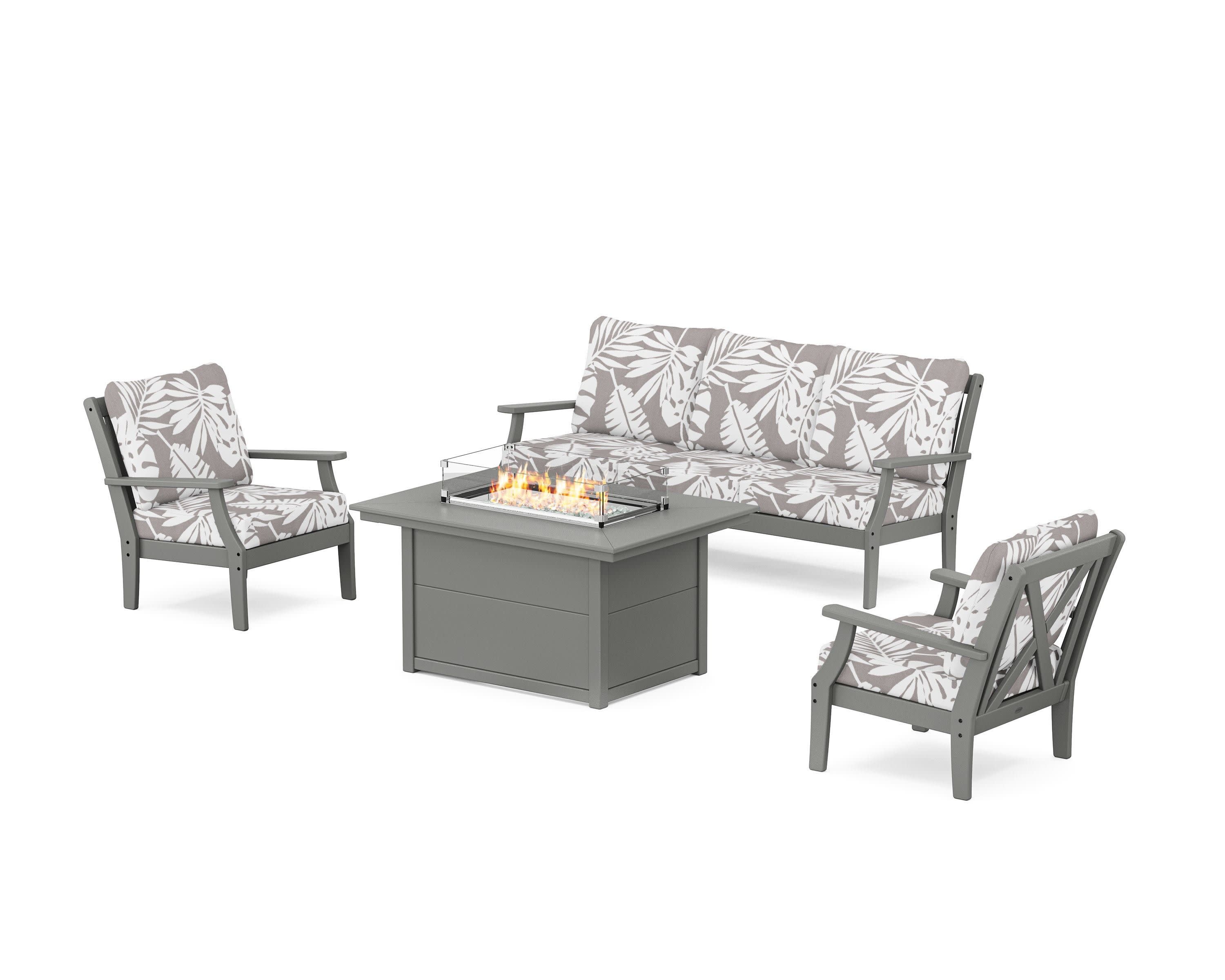 Braxton Deep Seating Fire Pit Table Set