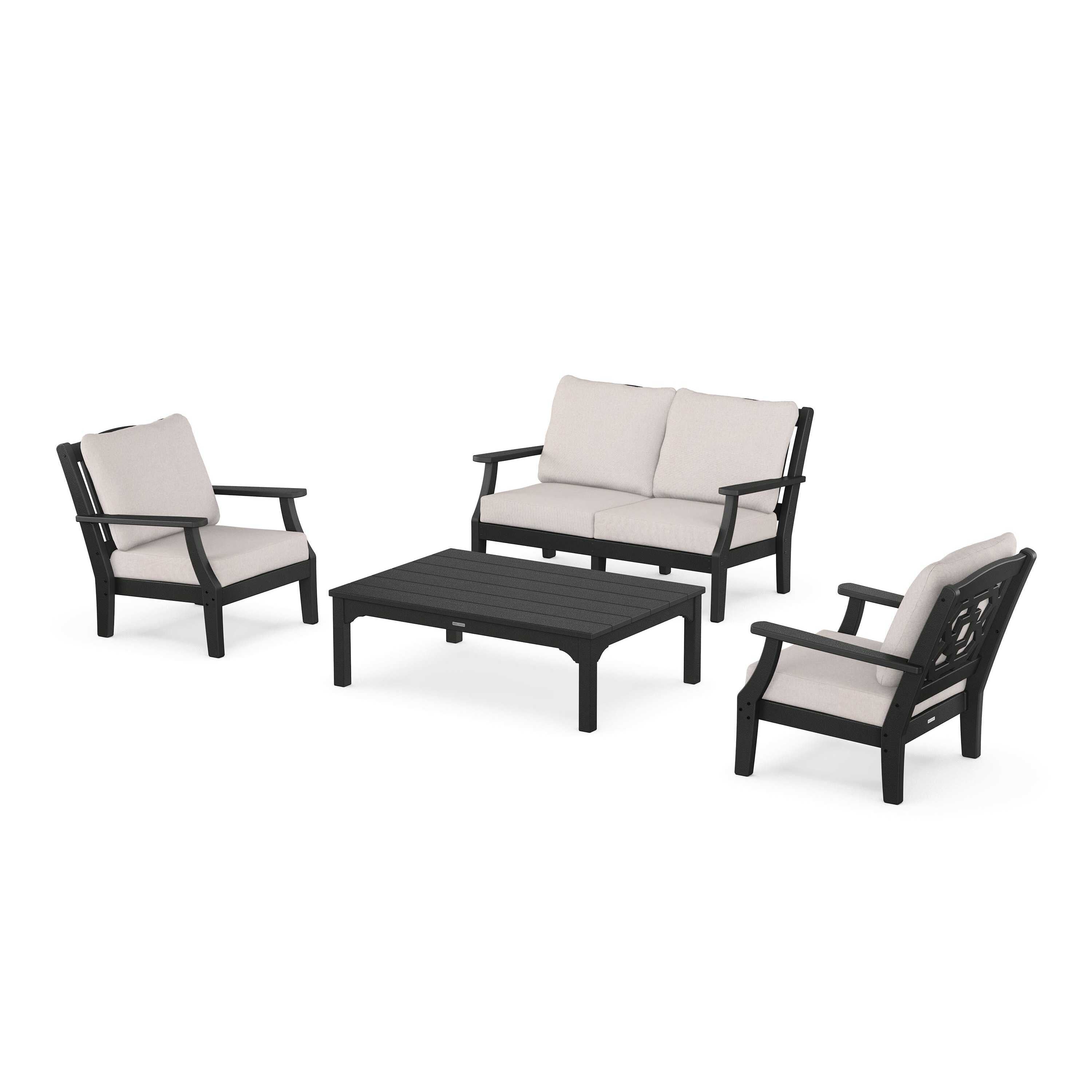 Chinoiserie 4-Piece Deep Seating Set with Loveseat