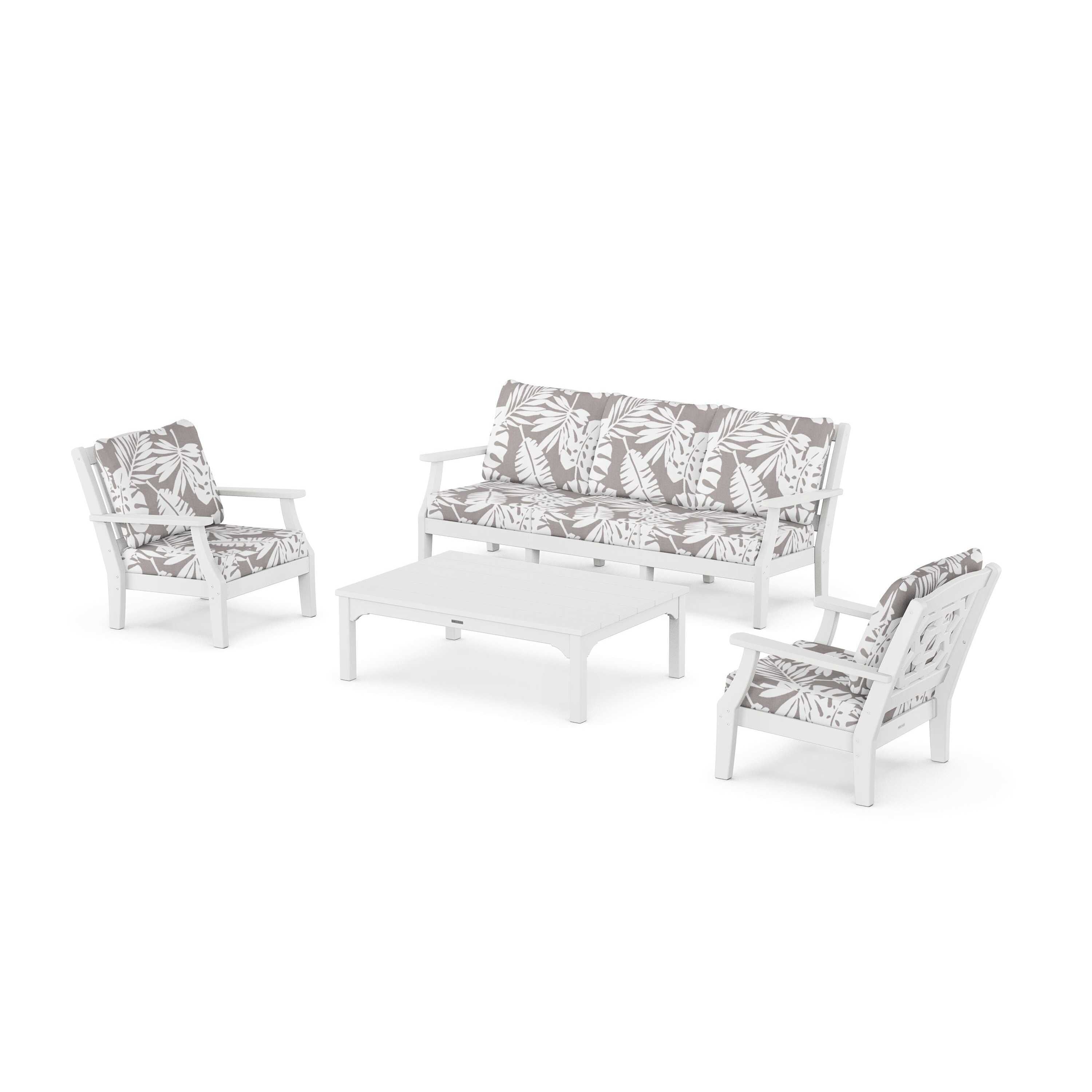 Chinoiserie 4-Piece Deep Seating Set with Sofa