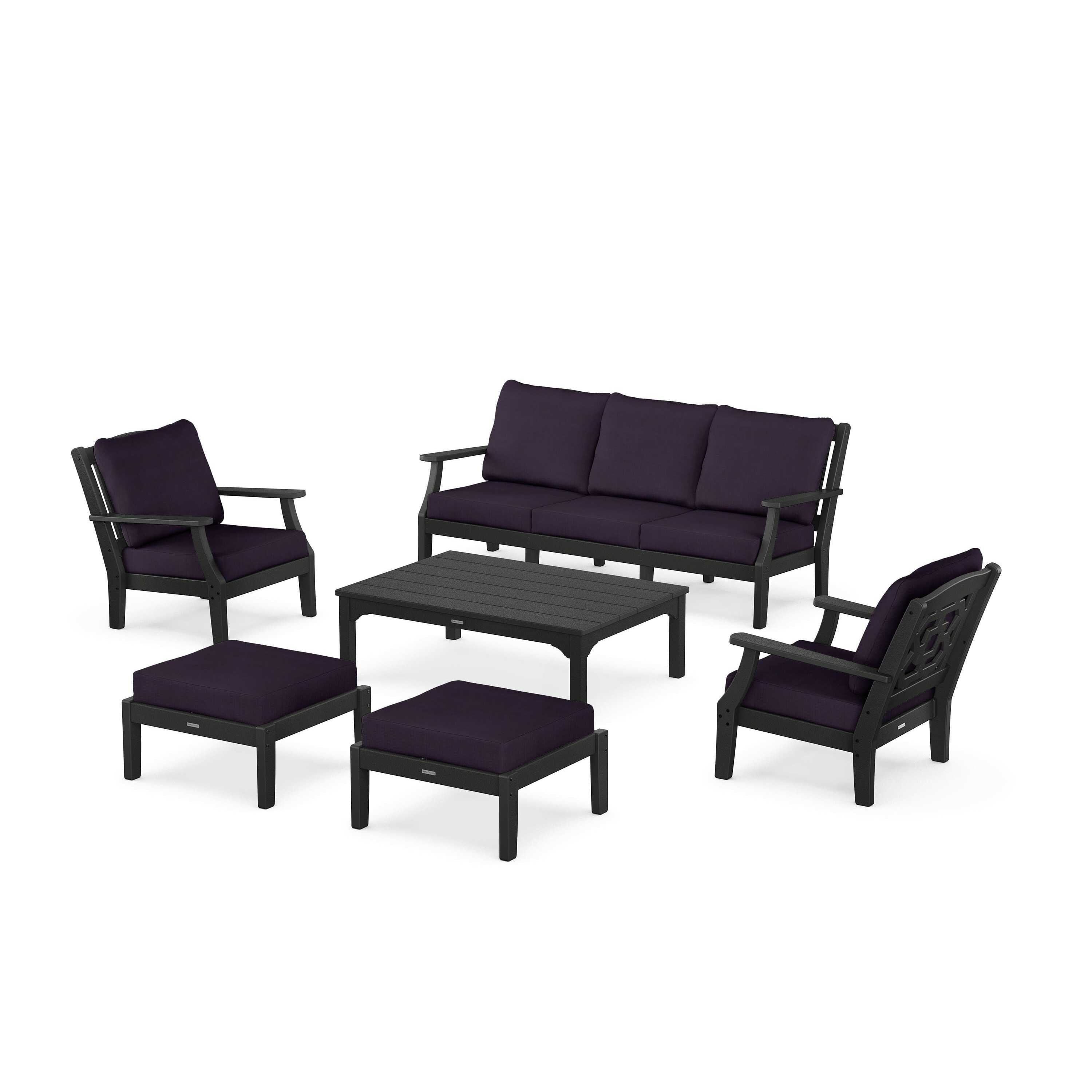 Chinoiserie 6-Piece Lounge Sofa Set