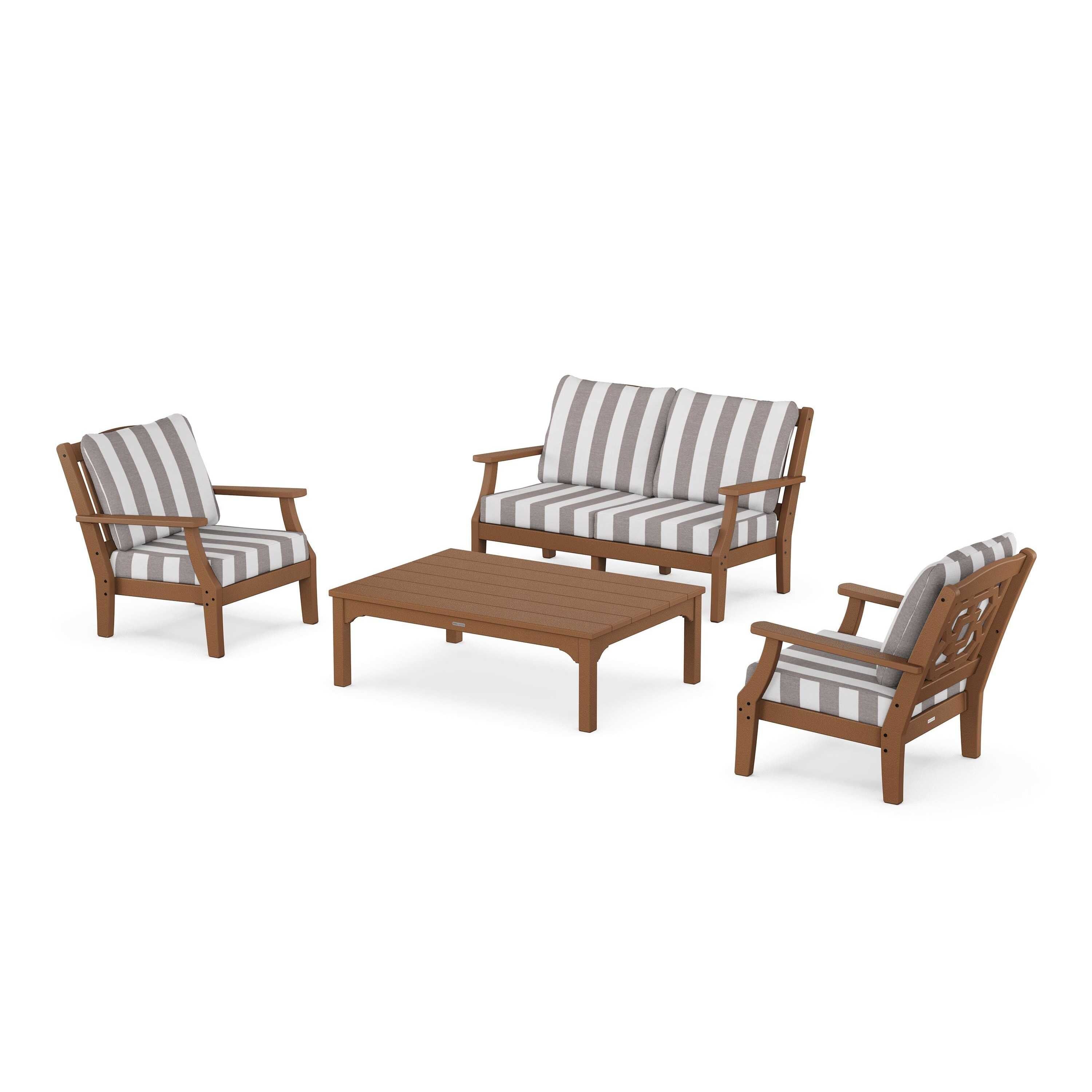 Chinoiserie 4-Piece Deep Seating Set with Loveseat
