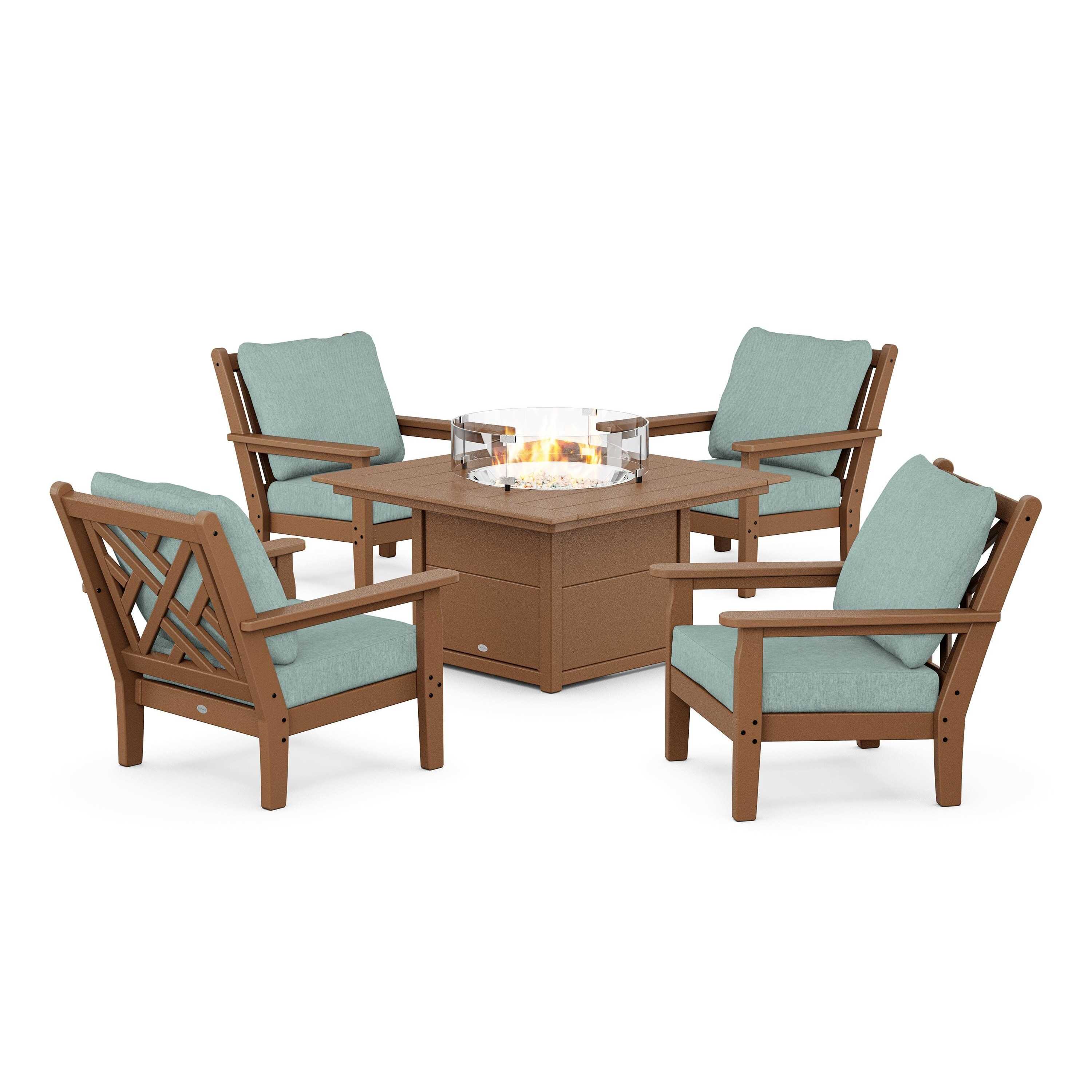 Chippendale 5-Piece Deep Seating Set with Fire Pit Table