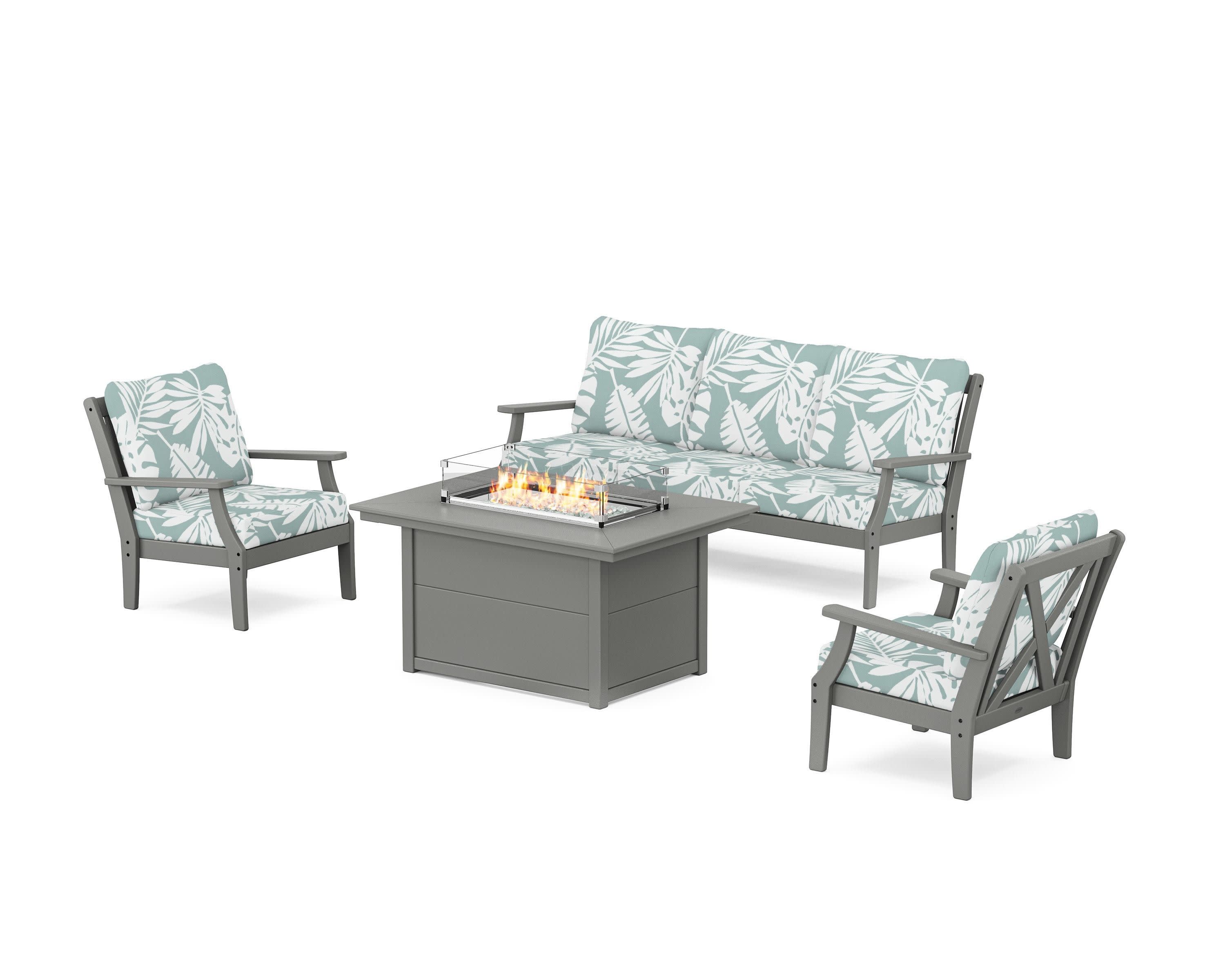 Braxton Deep Seating Fire Pit Table Set