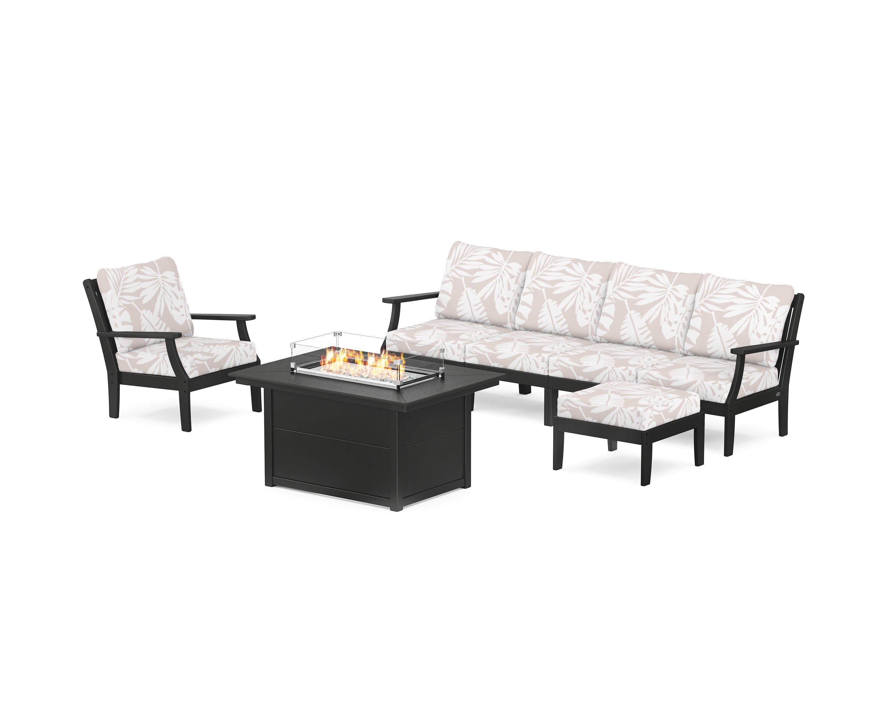 Braxton Sectional Lounge and Fire Pit Set