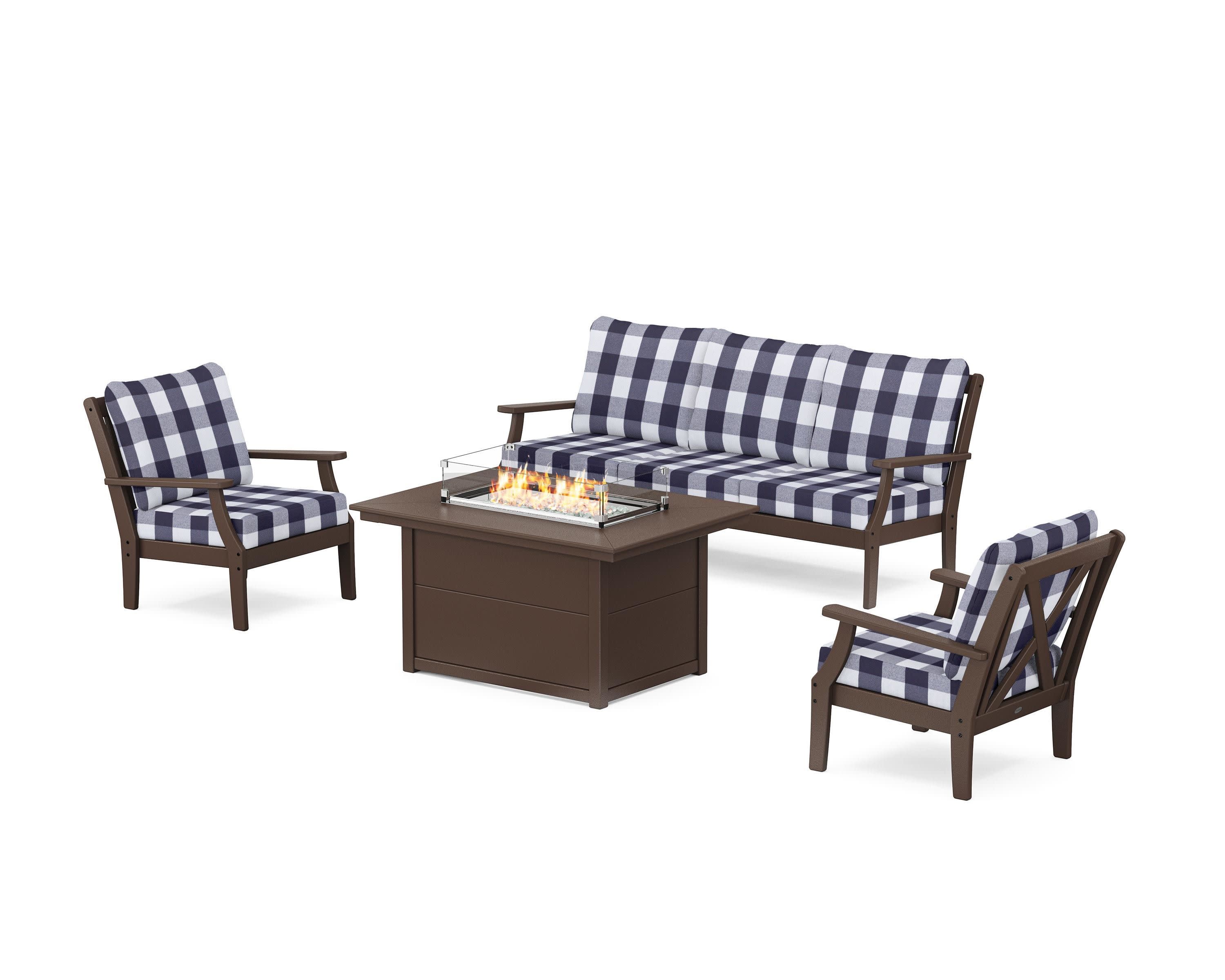 Braxton Deep Seating Fire Pit Table Set