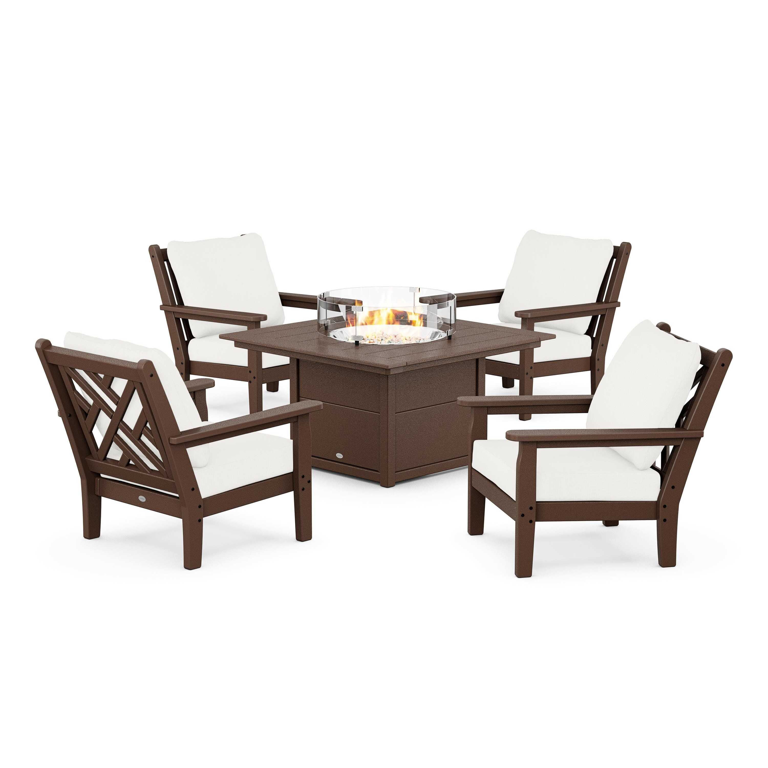 Chippendale 5-Piece Deep Seating Set with Fire Pit Table
