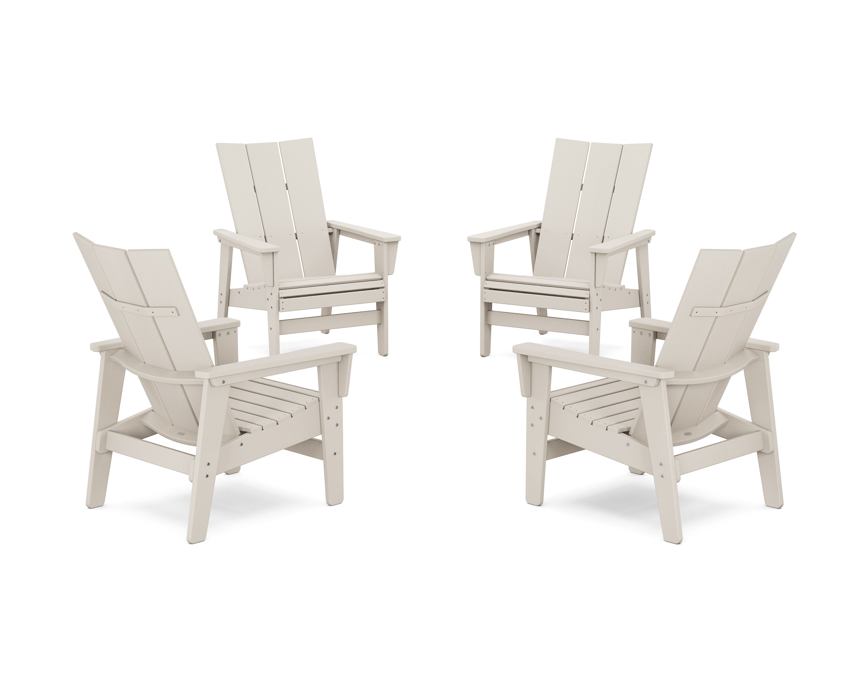 4-Piece Modern Grand Upright Adirondack Chair Conversation Set
