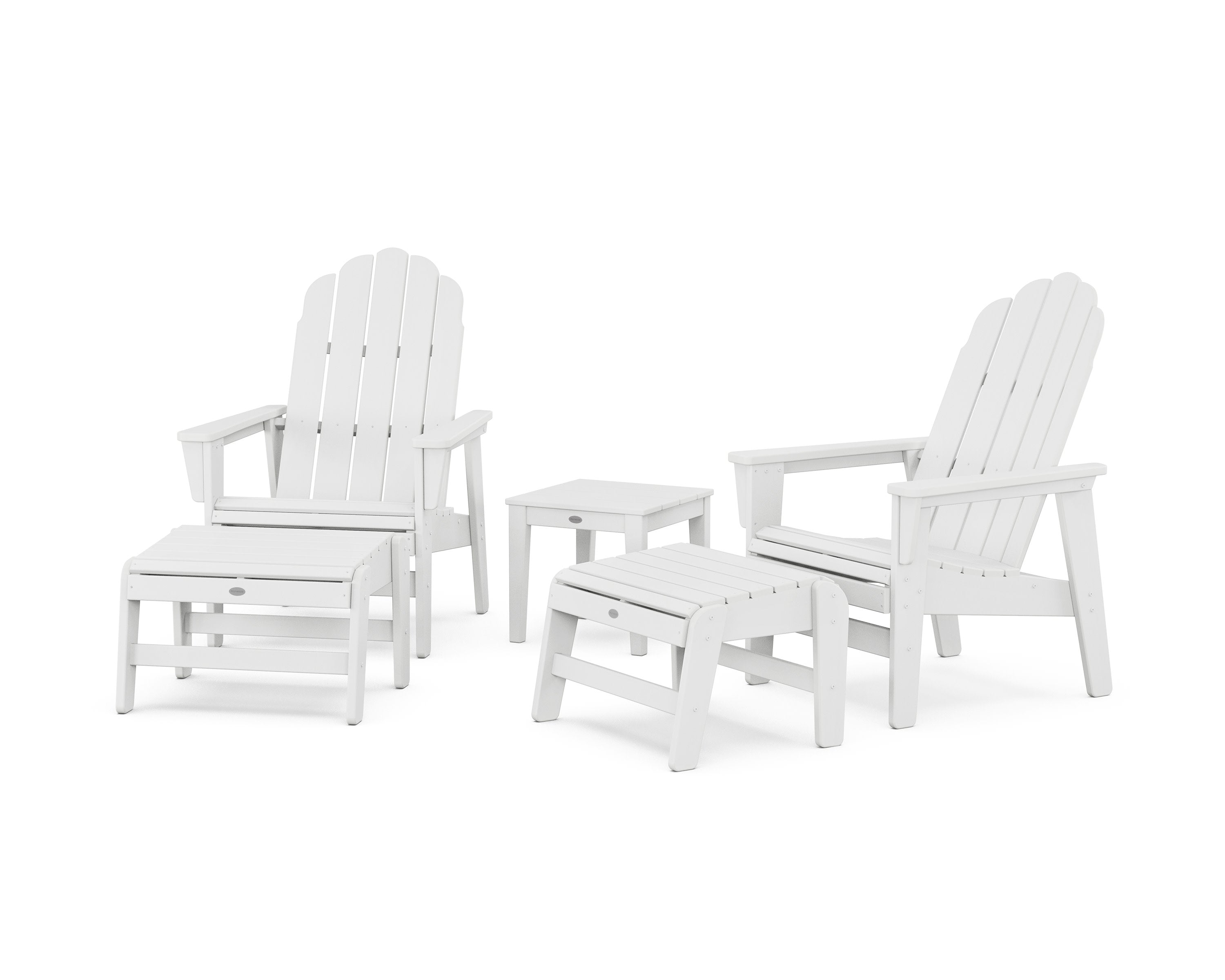 5-Piece Vineyard Grand Upright Adirondack Set with Ottomans and Side Table