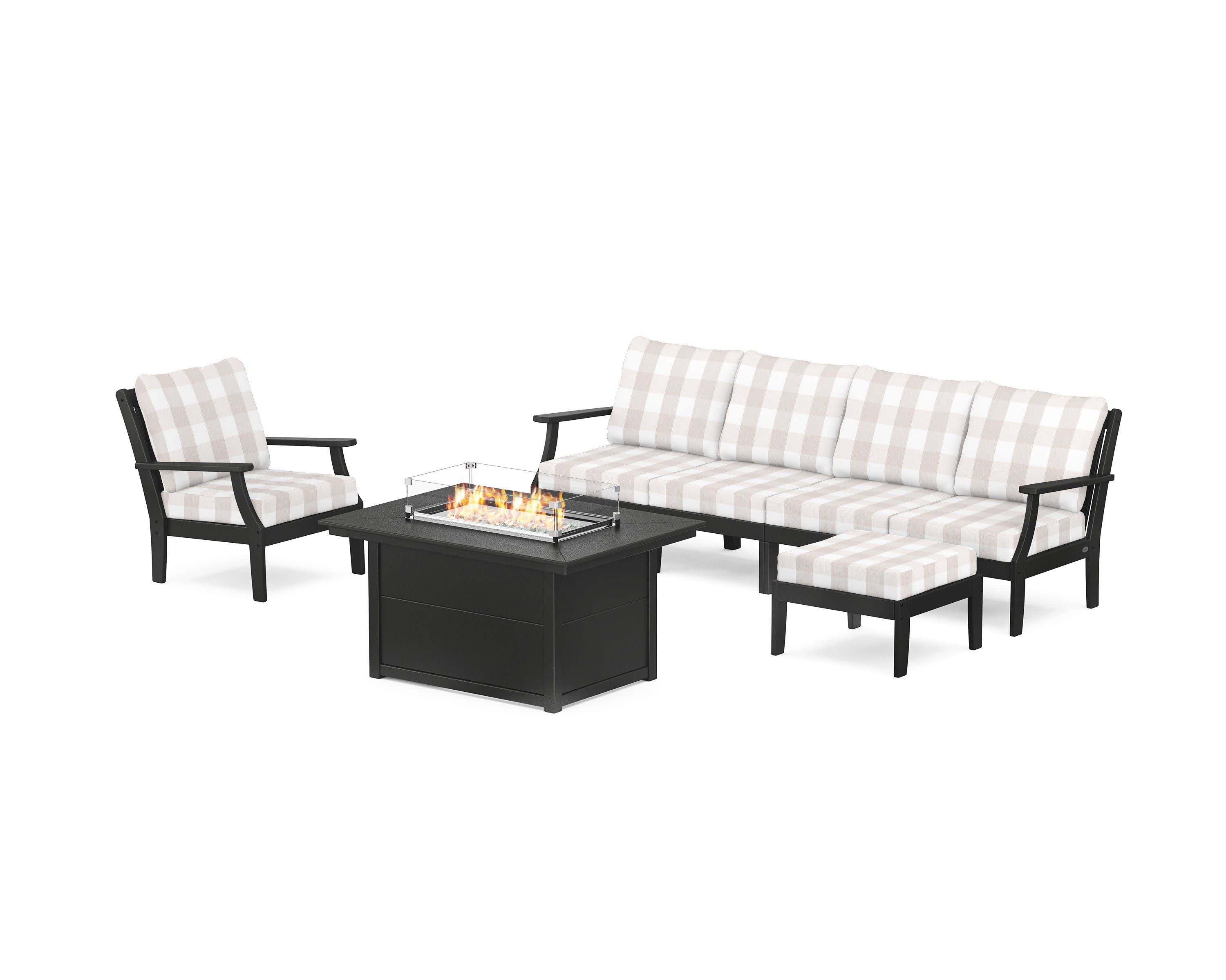 Braxton Sectional Lounge and Fire Pit Set