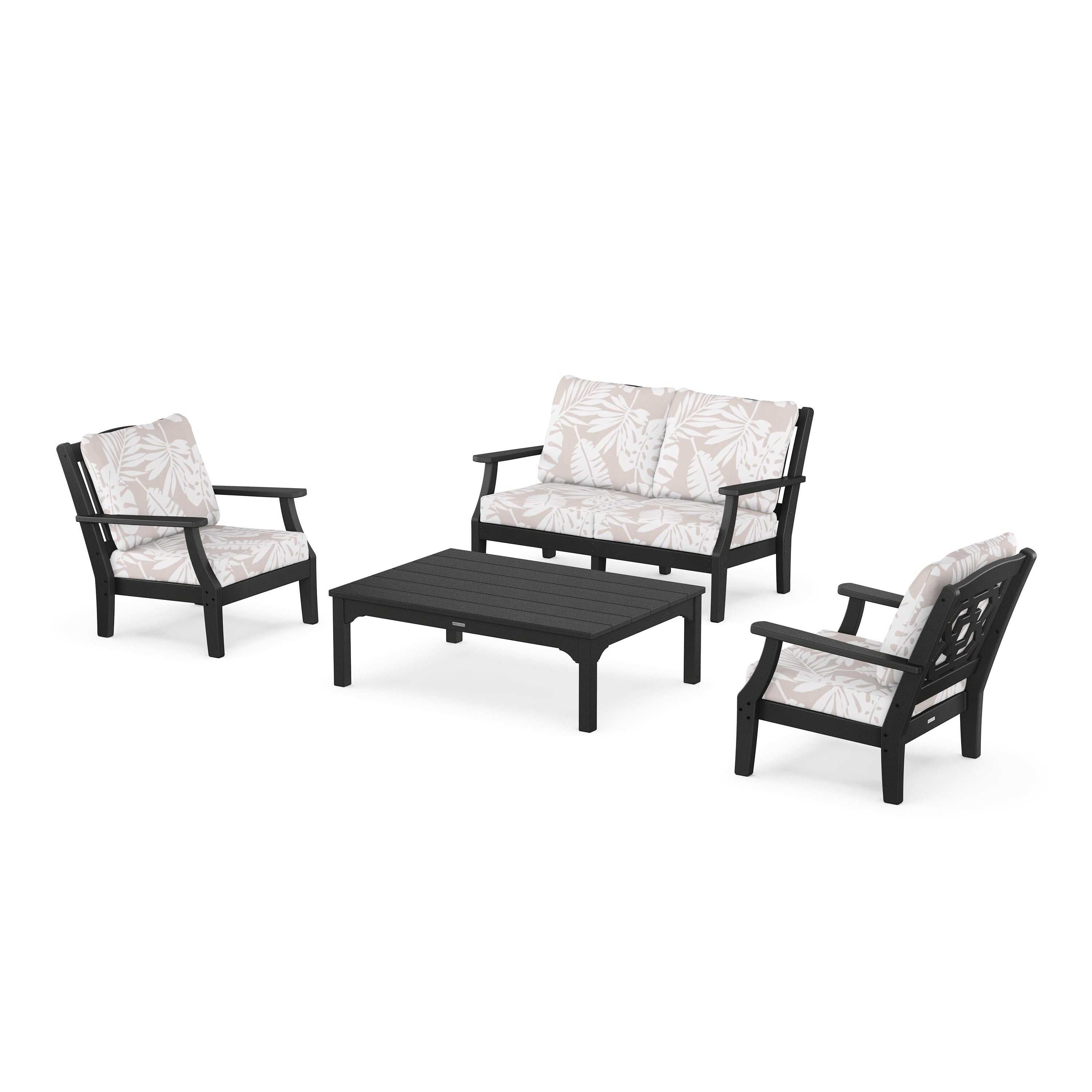 Chinoiserie 4-Piece Deep Seating Set with Loveseat