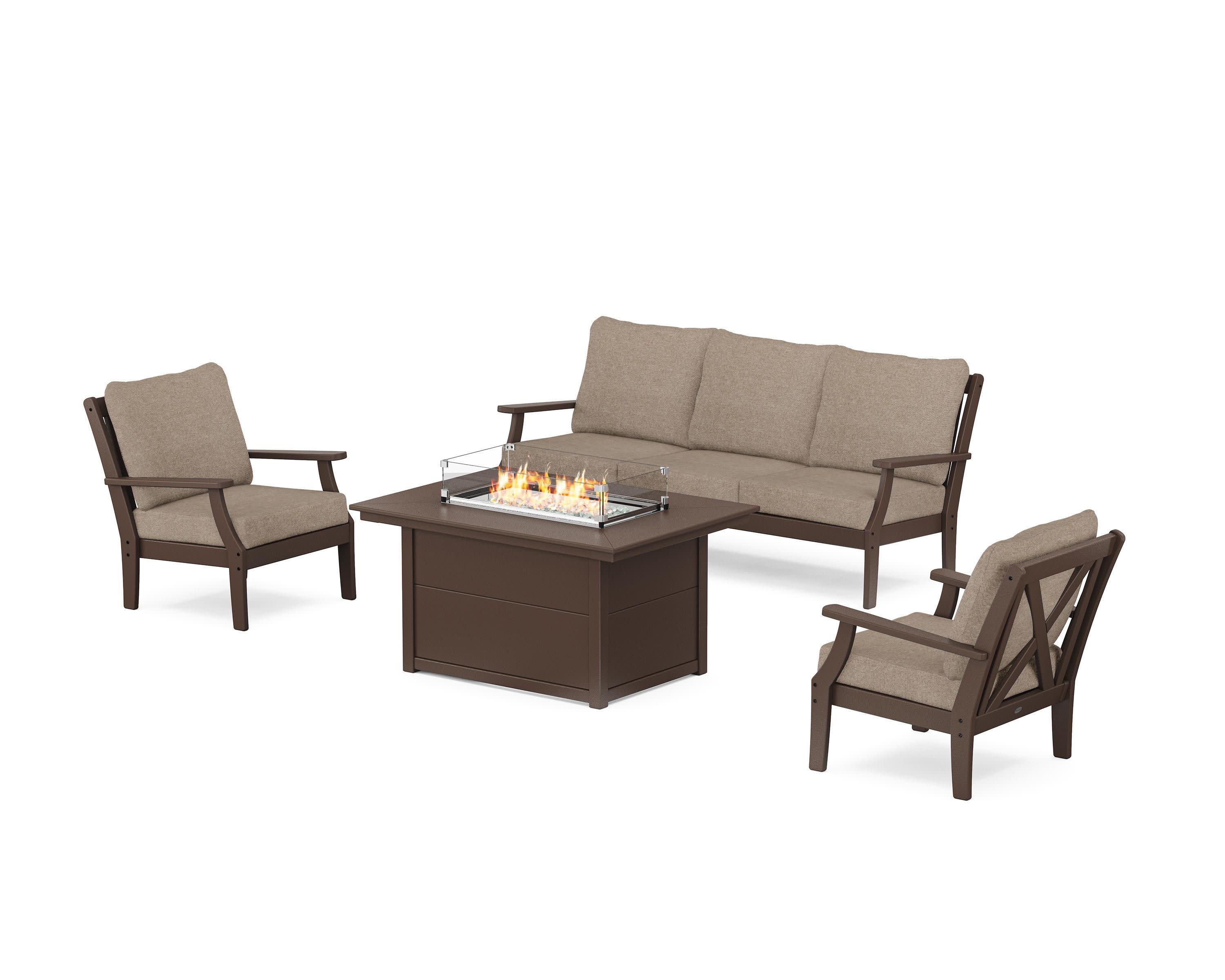 Braxton Deep Seating Fire Pit Table Set