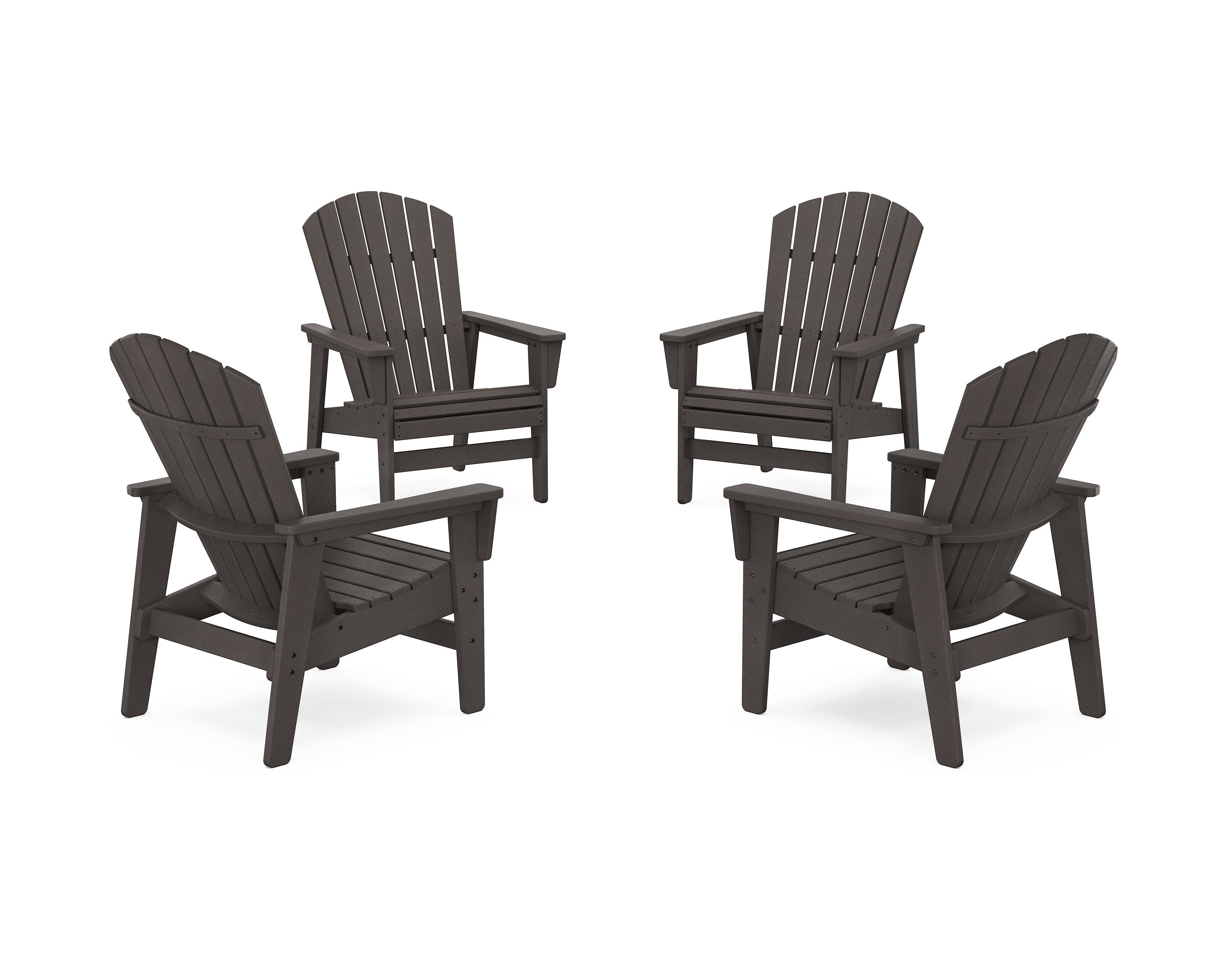 4-Piece Nautical Grand Upright Adirondack Chair Conversation Set