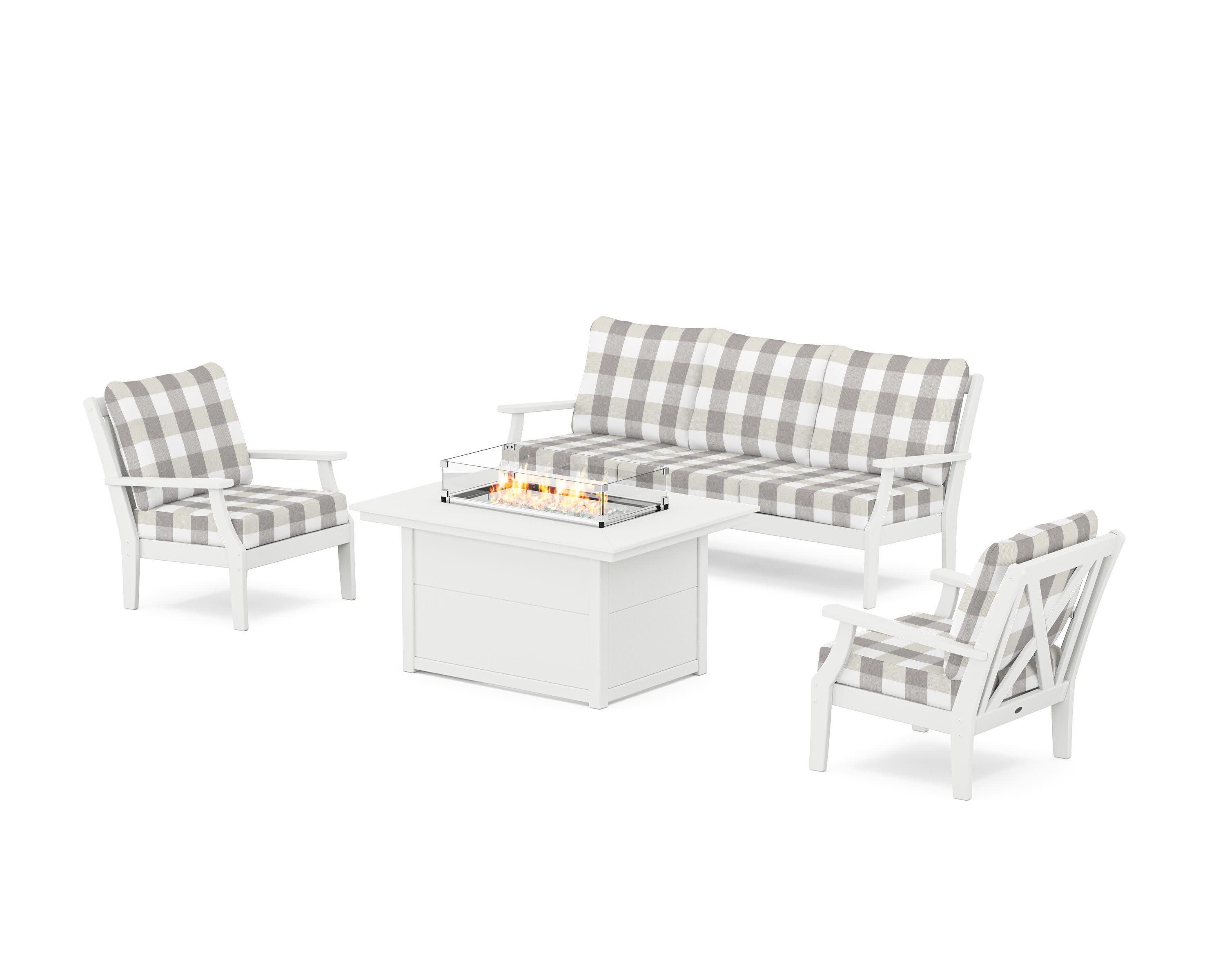 Braxton Deep Seating Fire Pit Table Set