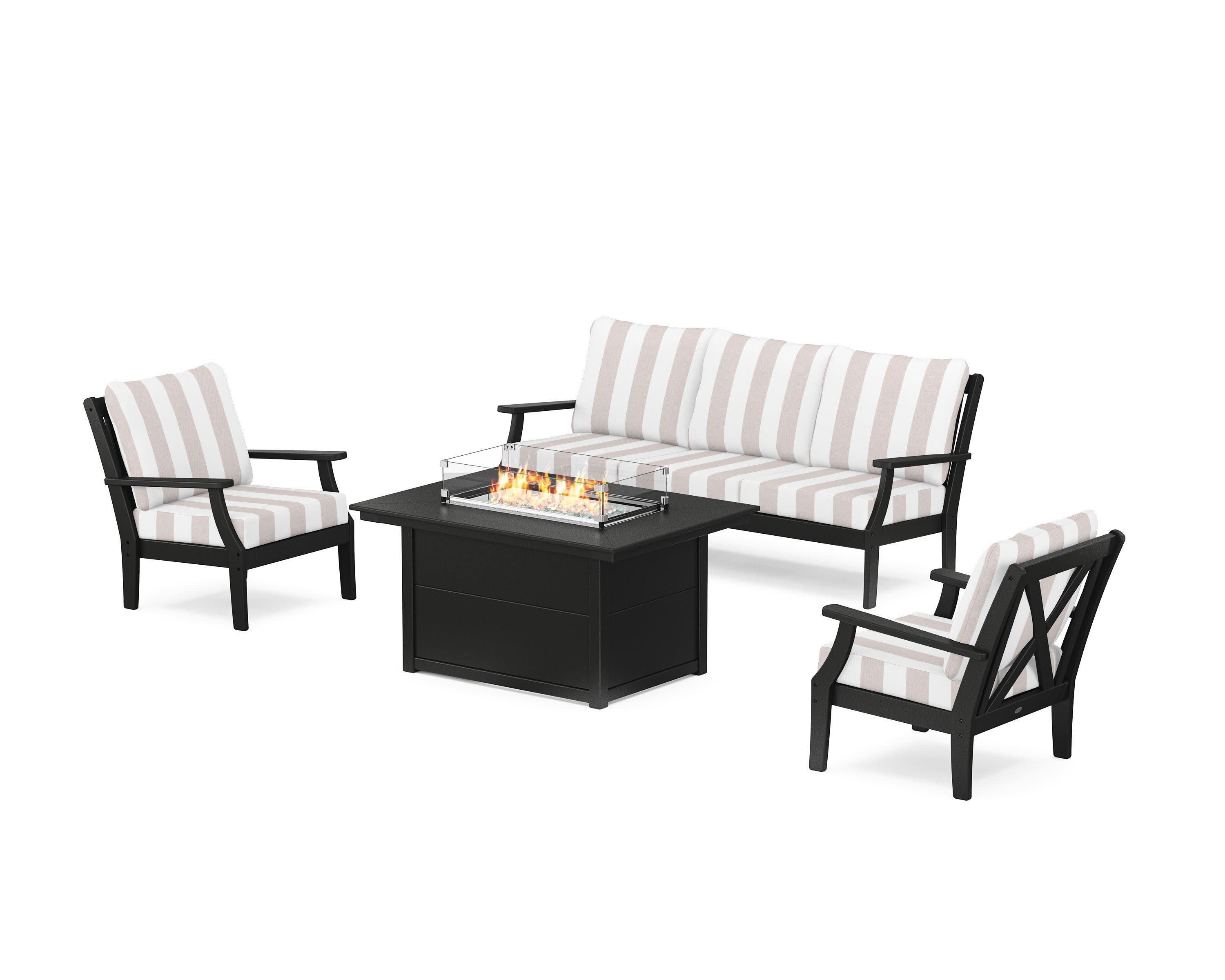 Braxton Deep Seating Fire Pit Table Set