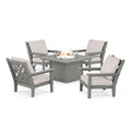 Chippendale 5-Piece Deep Seating Set with Fire Pit Table