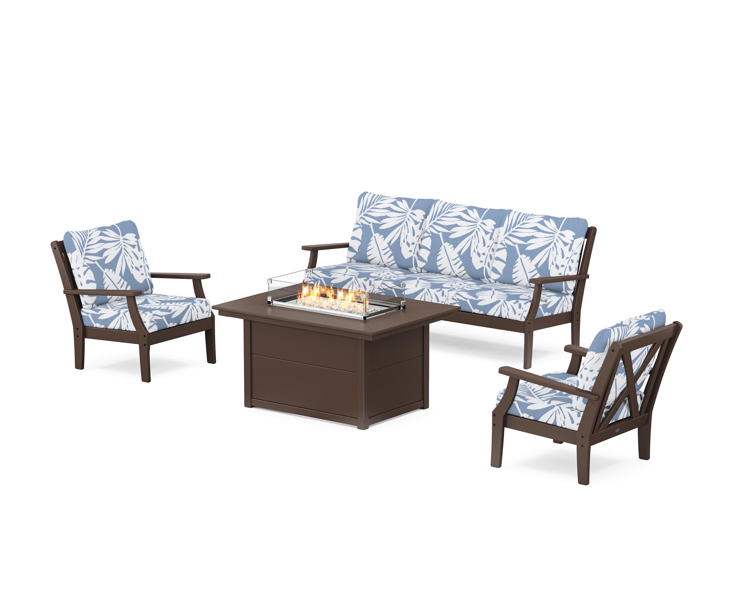 Braxton Deep Seating Fire Pit Table Set