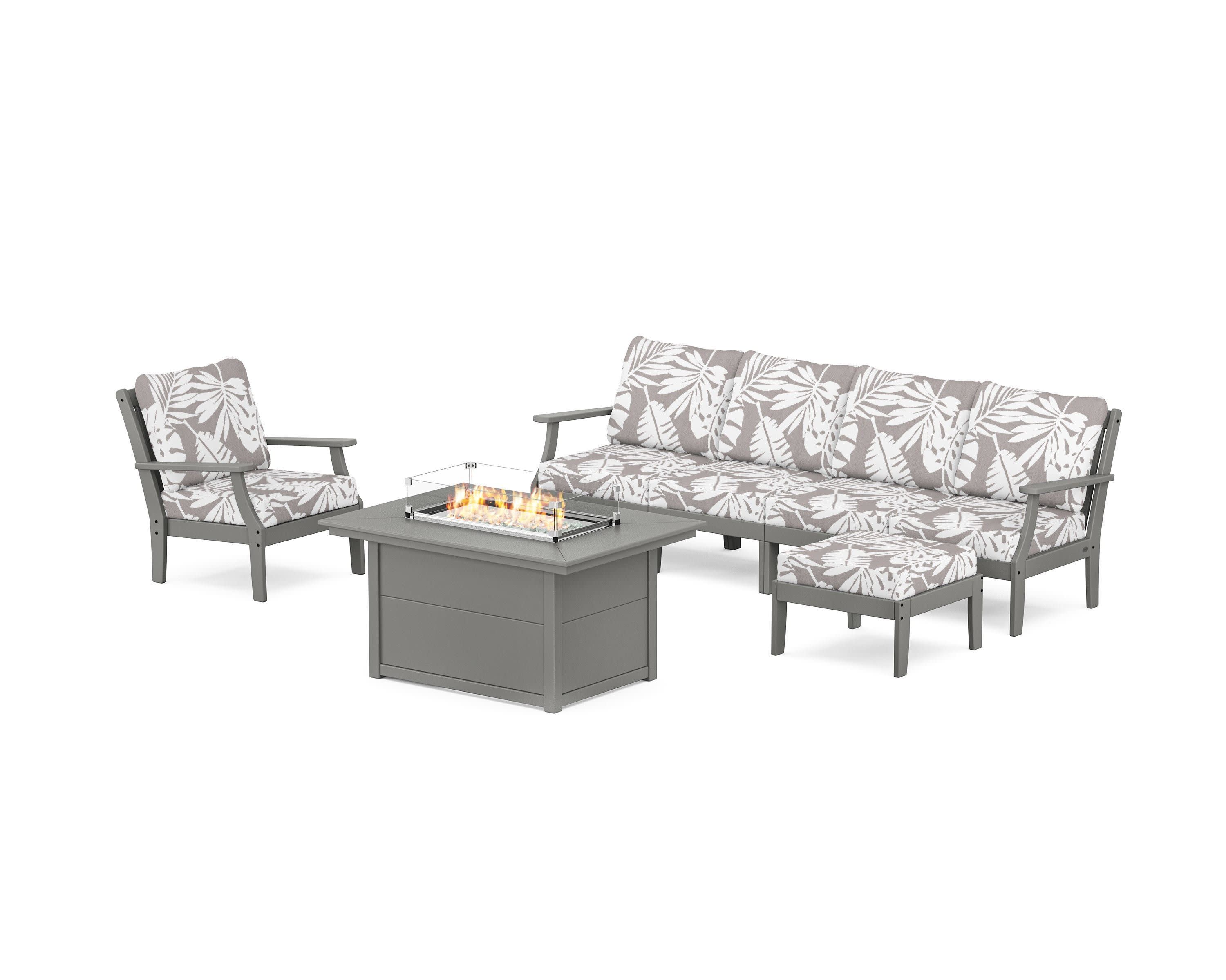 Braxton Sectional Lounge and Fire Pit Set