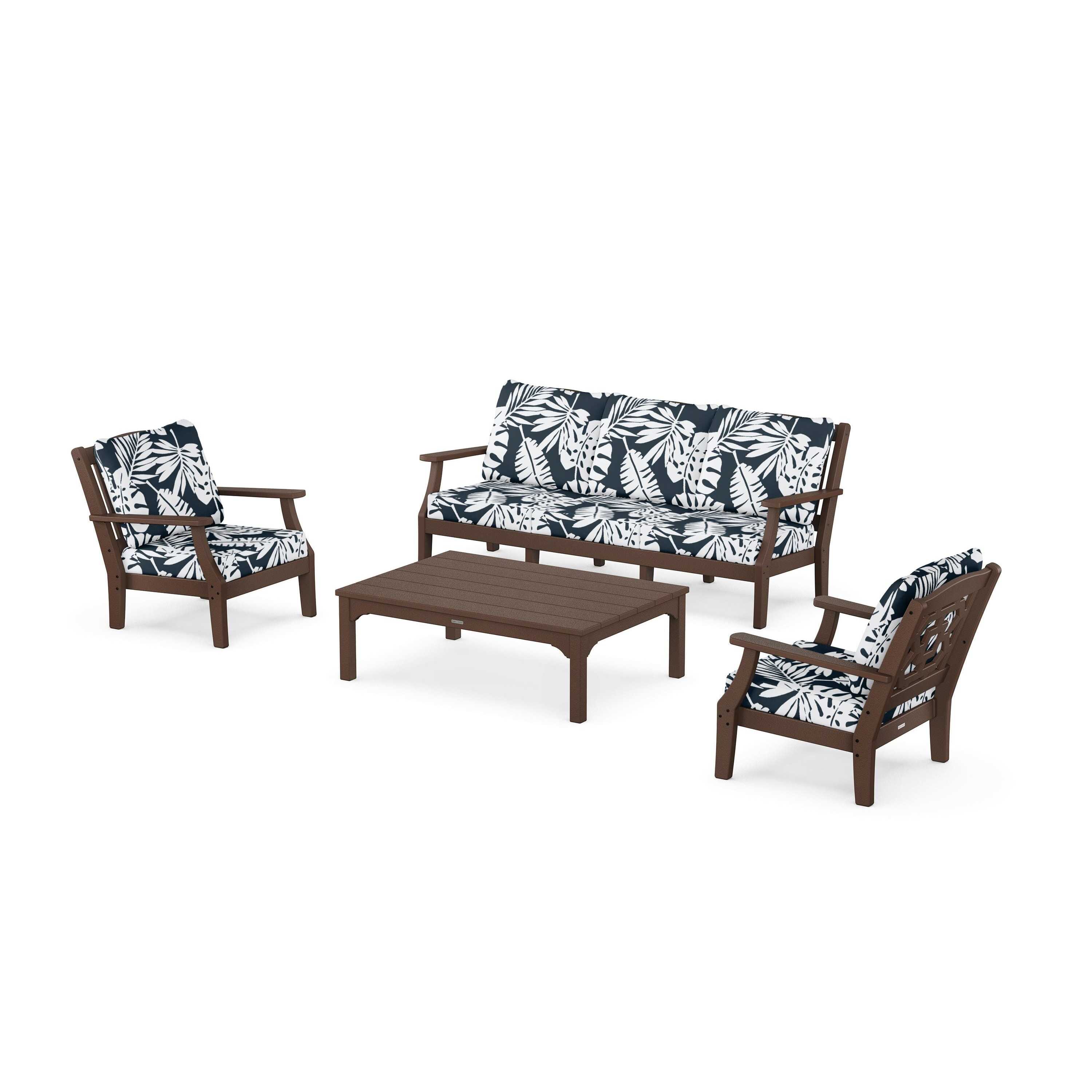 Chinoiserie 4-Piece Deep Seating Set with Sofa