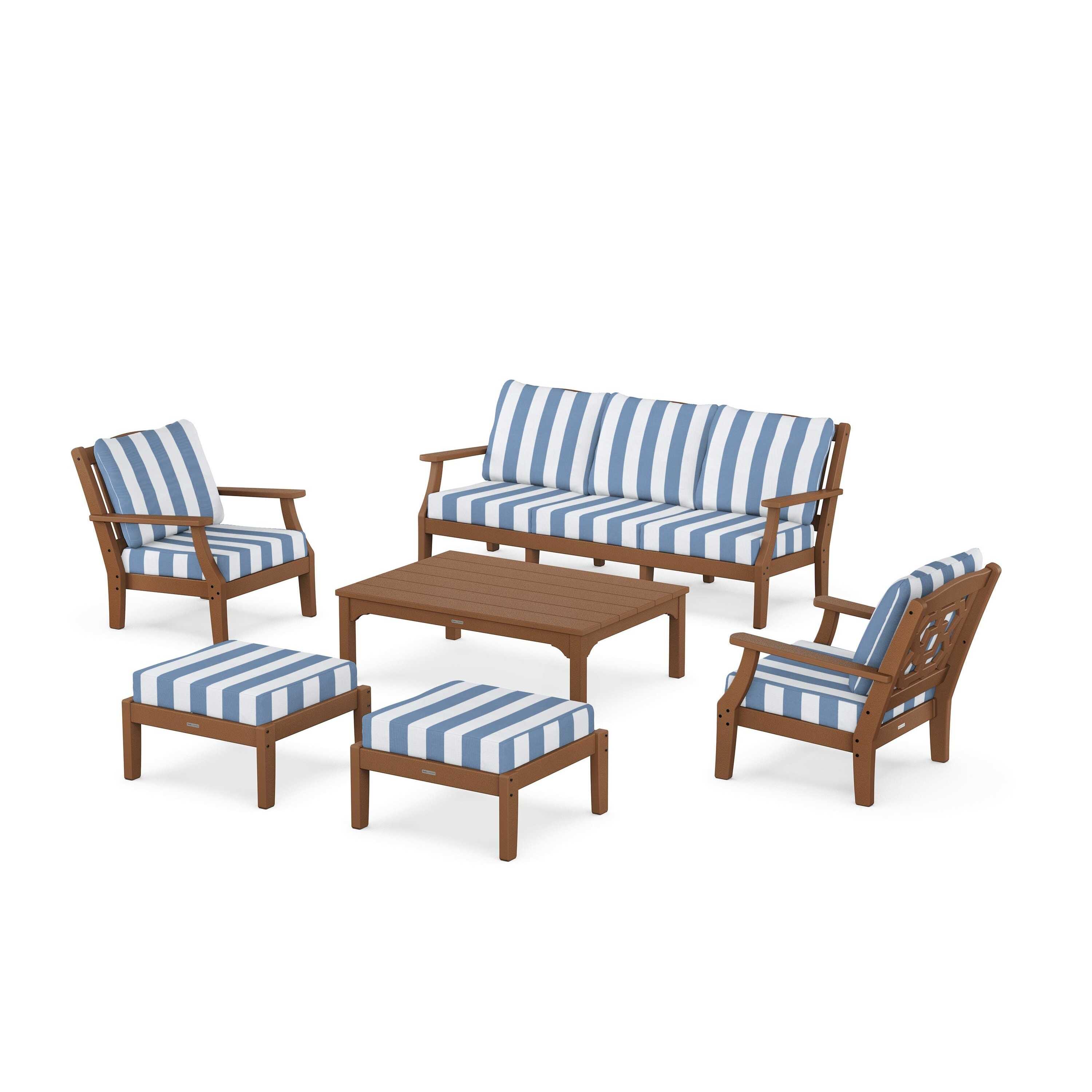 Chinoiserie 6-Piece Lounge Sofa Set